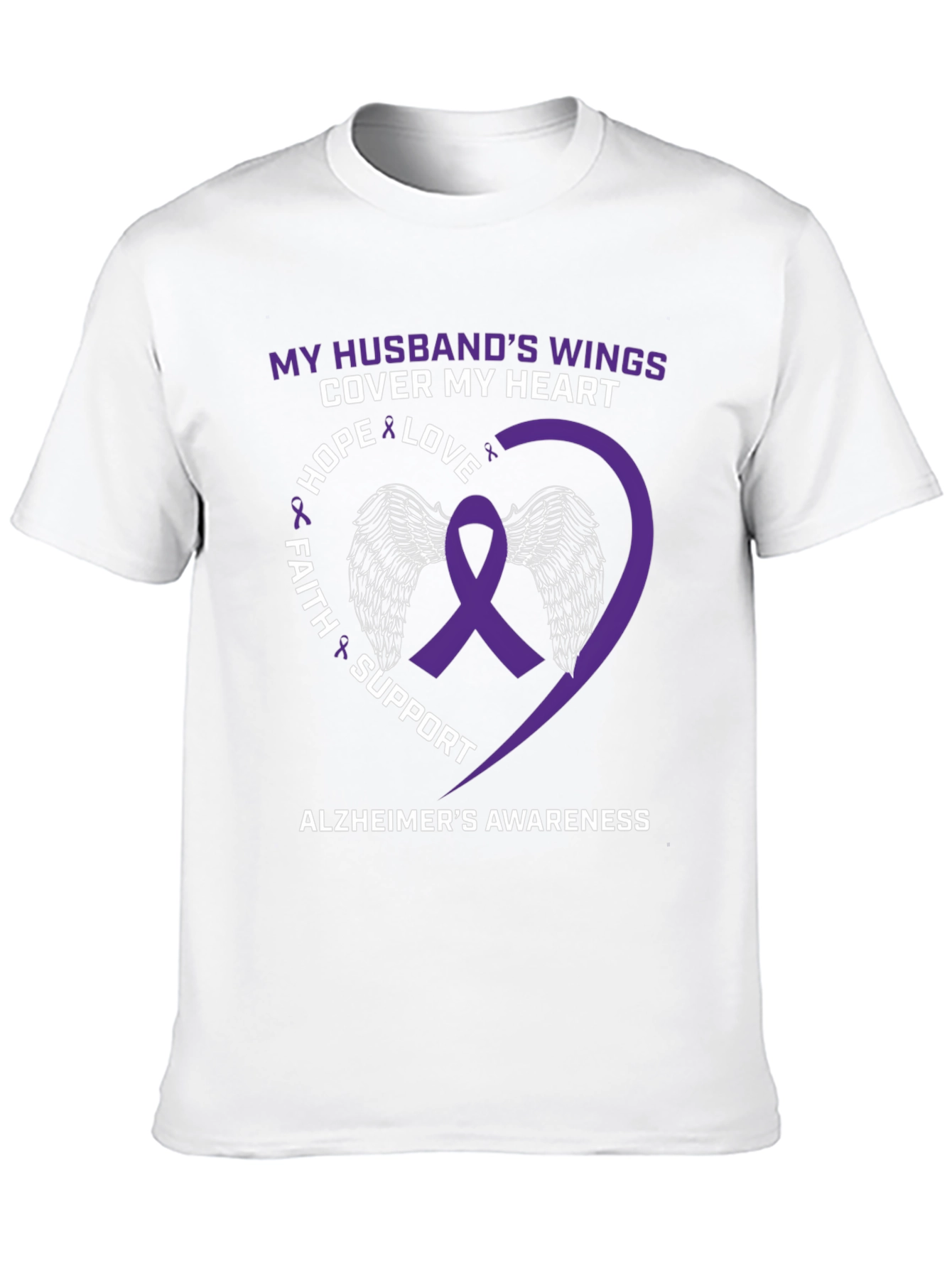 Alzheimers Awareness Husband Wings T-Shirt