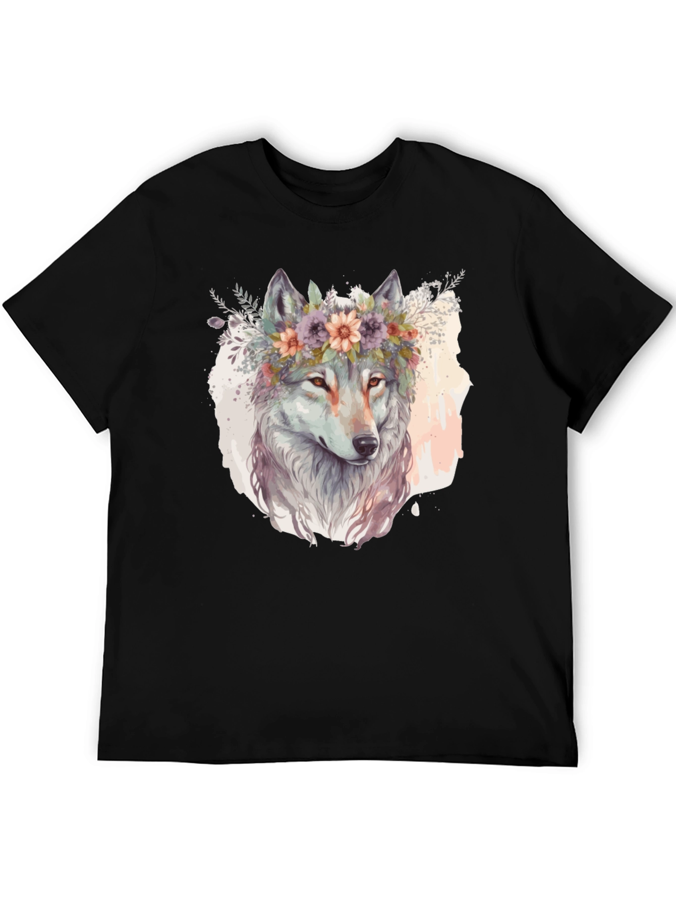 Wolf in Bloom Graphic Tee - Soft Cotton Blend