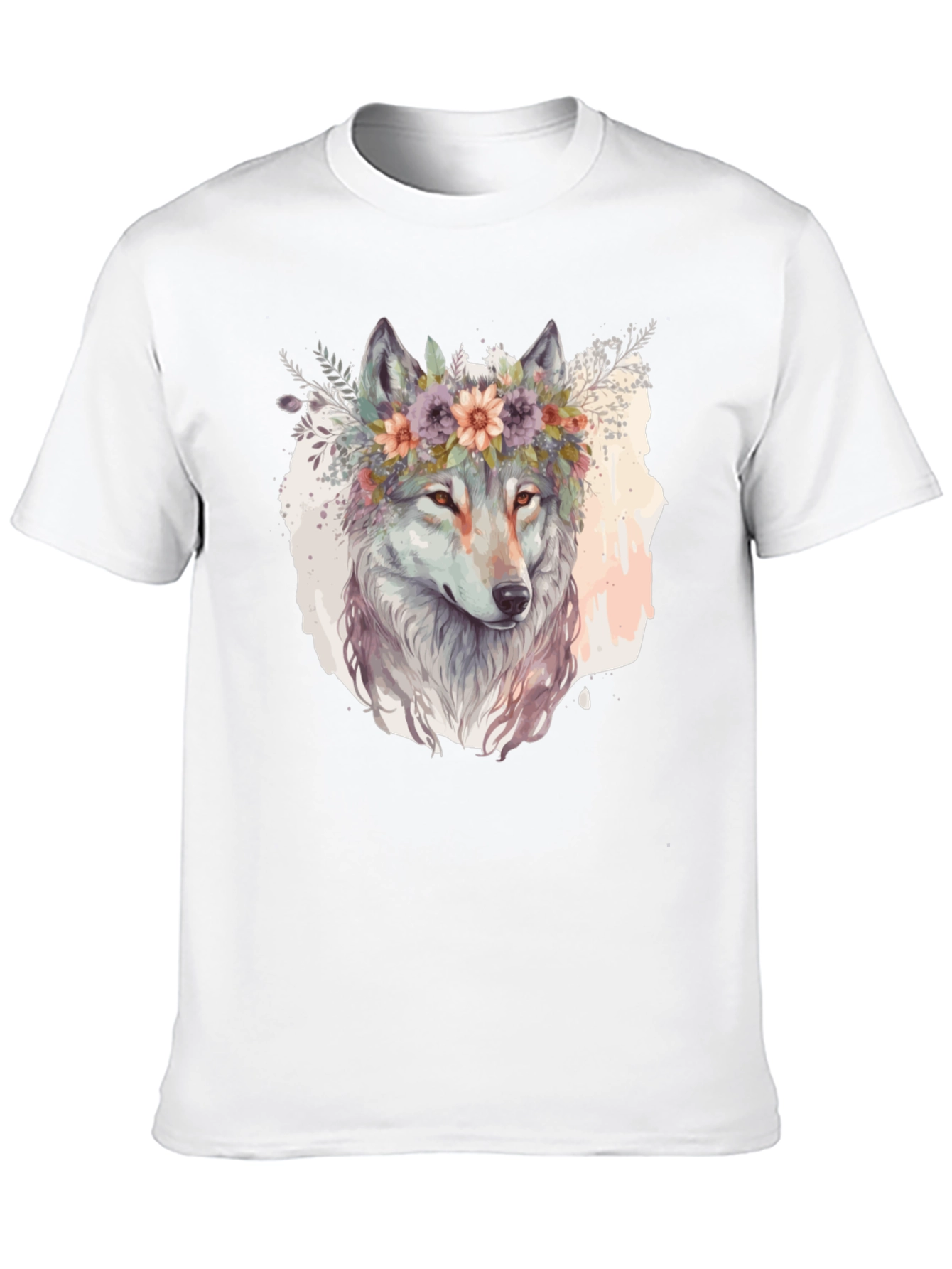 Wolf in Bloom Graphic Tee - Soft Cotton Blend