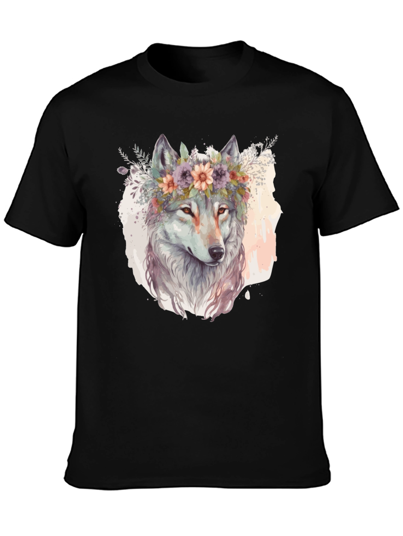 Wolf in Bloom Graphic Tee - Soft Cotton Blend