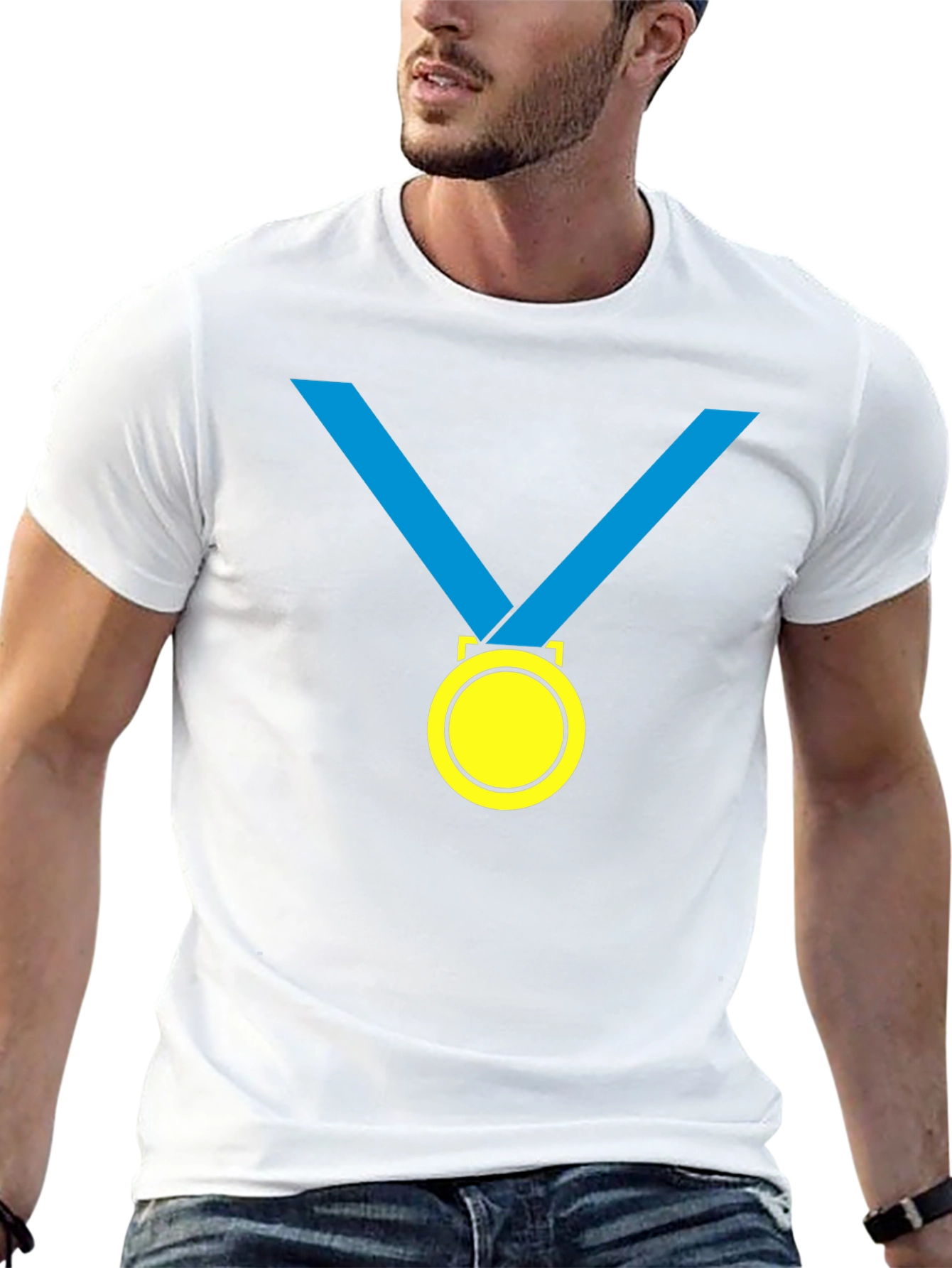 Winners Medal Graphic Tee - Black Cotton T-Shirt