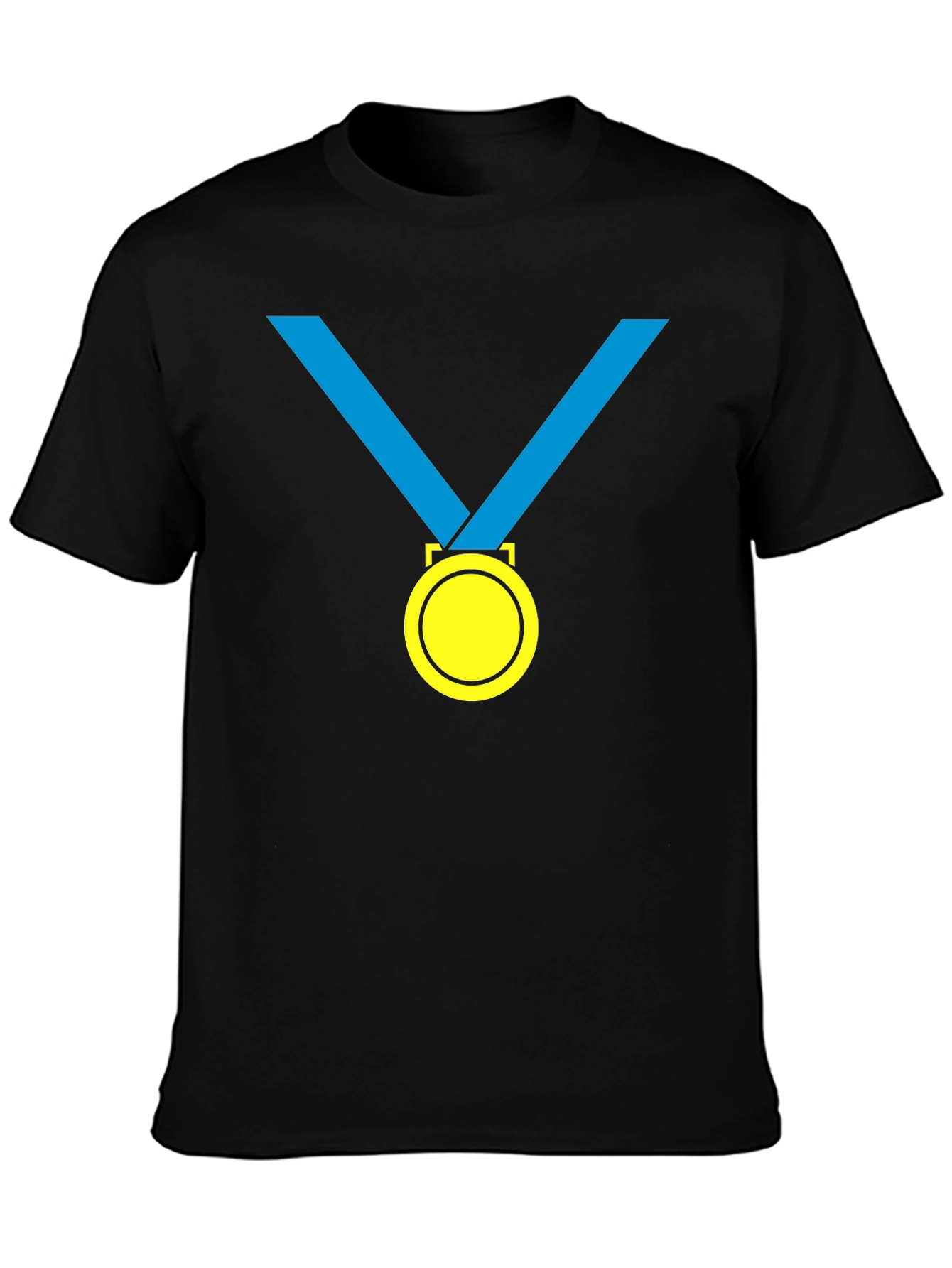 Winners Medal Graphic Tee - Black Cotton T-Shirt