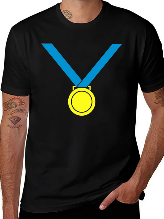 Winners Medal Graphic Tee - Black Cotton T-Shirt