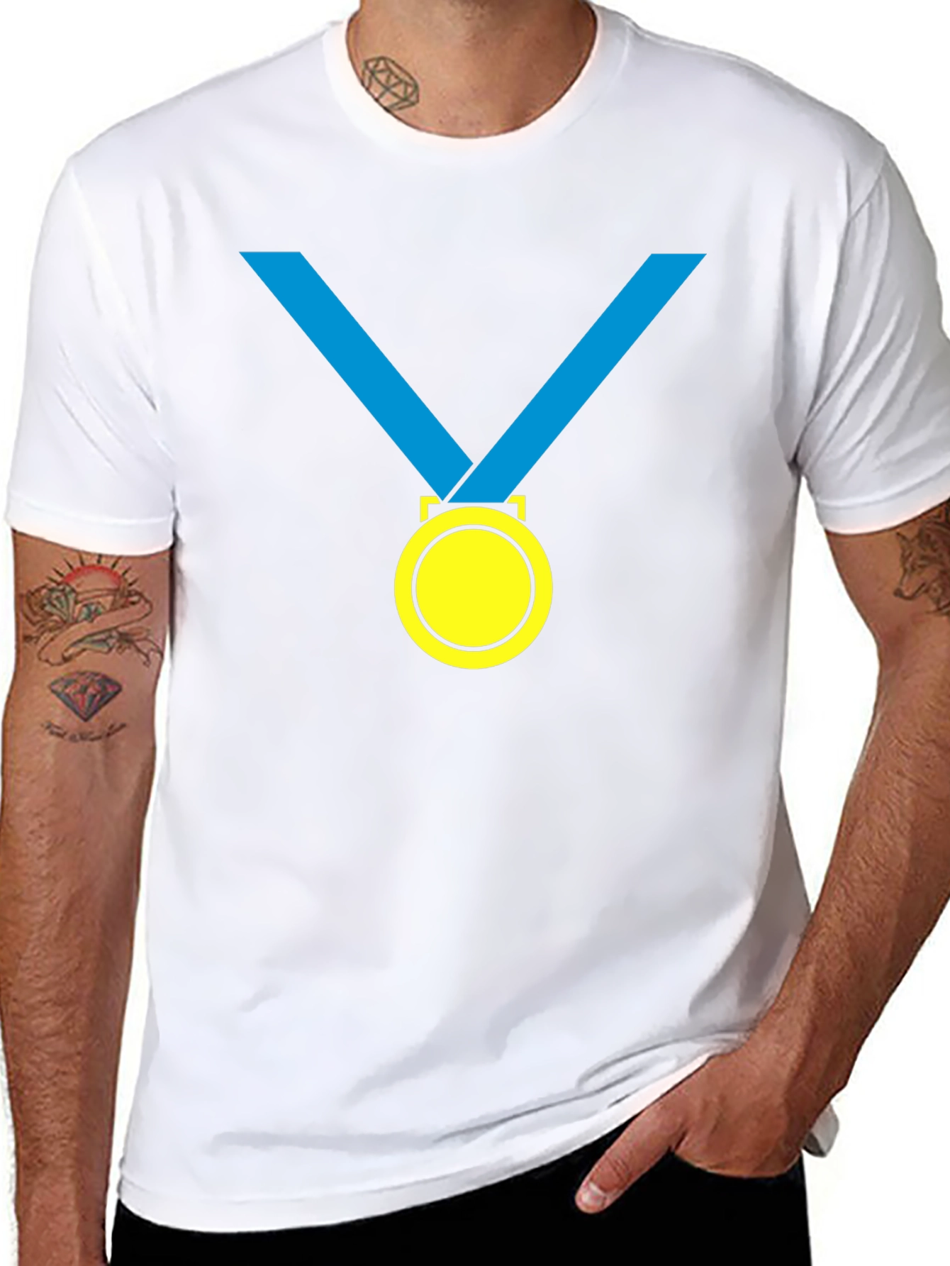 Winners Medal Graphic Tee - Black Cotton T-Shirt