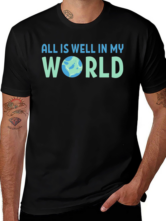All is Well Earth Graphic Tee - Mens T-Shirt