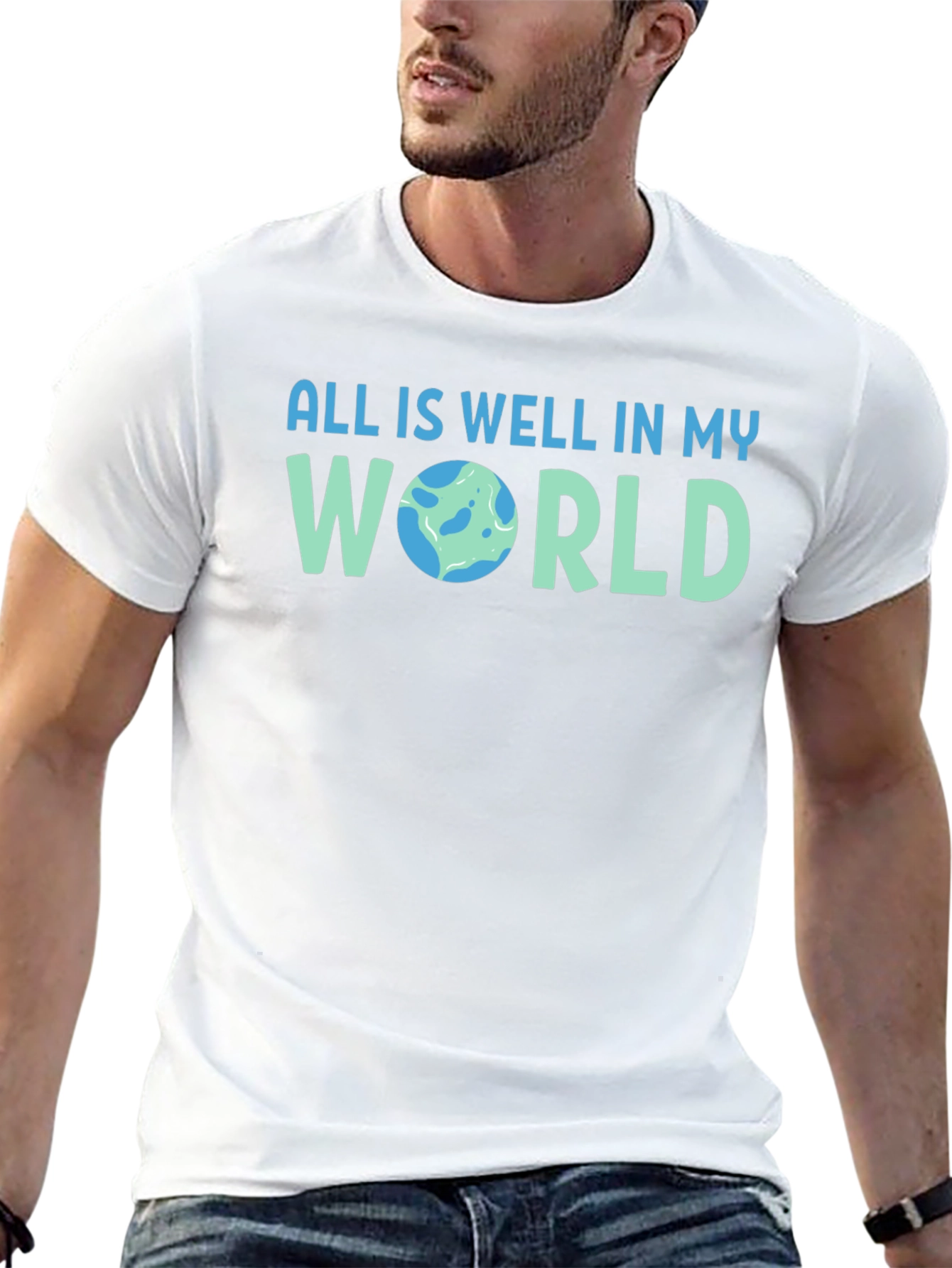 All is Well Earth Graphic Tee - Mens T-Shirt