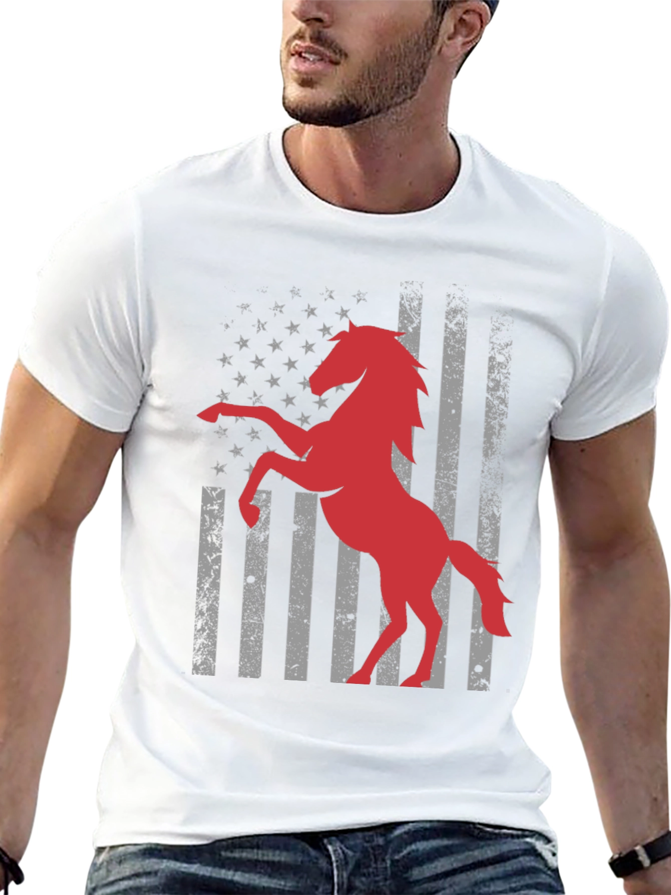 American Horse Flag T-Shirt - Black