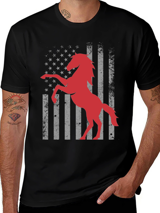 American Horse Flag T-Shirt - Black