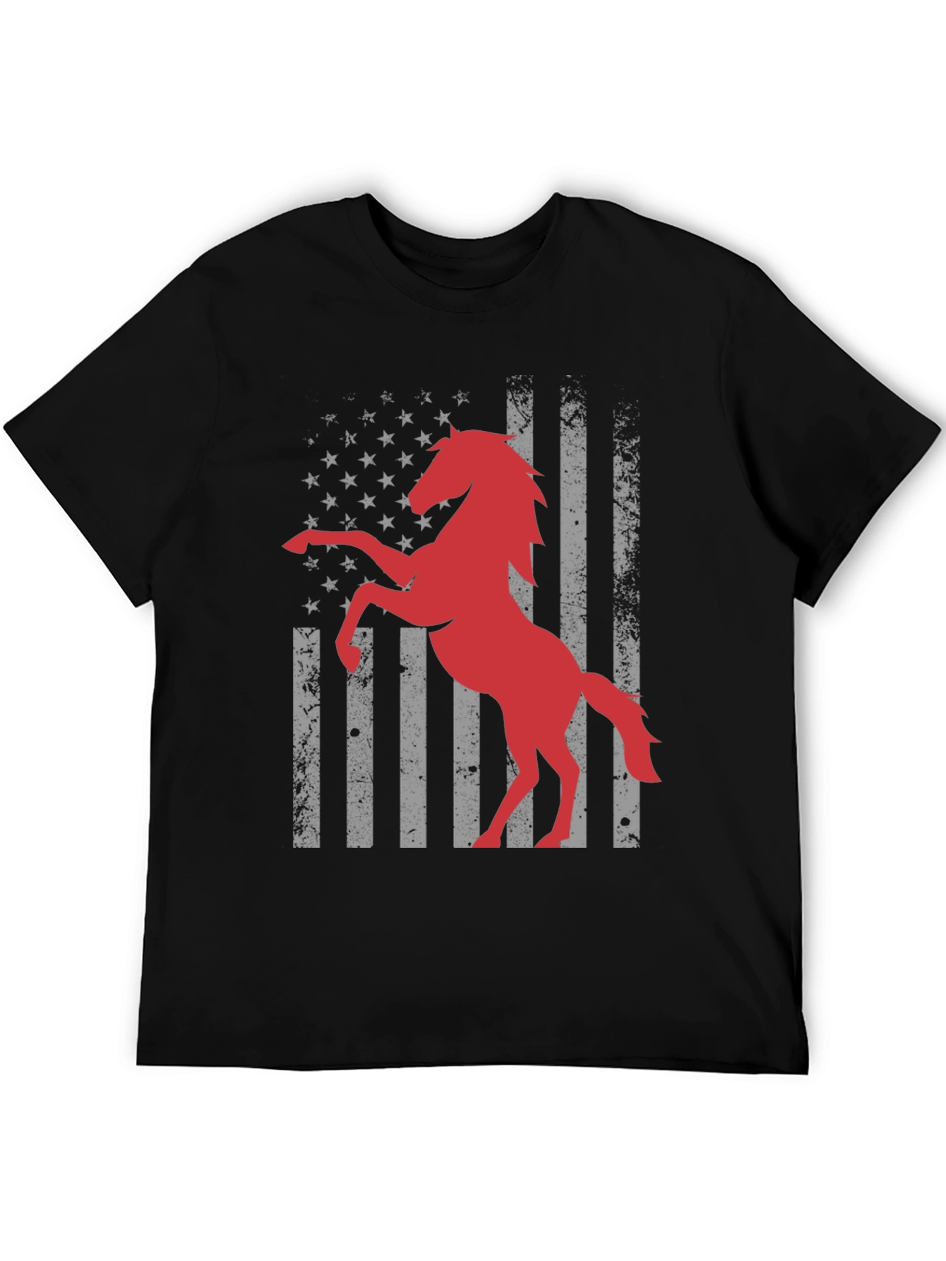 American Horse Flag T-Shirt - Black