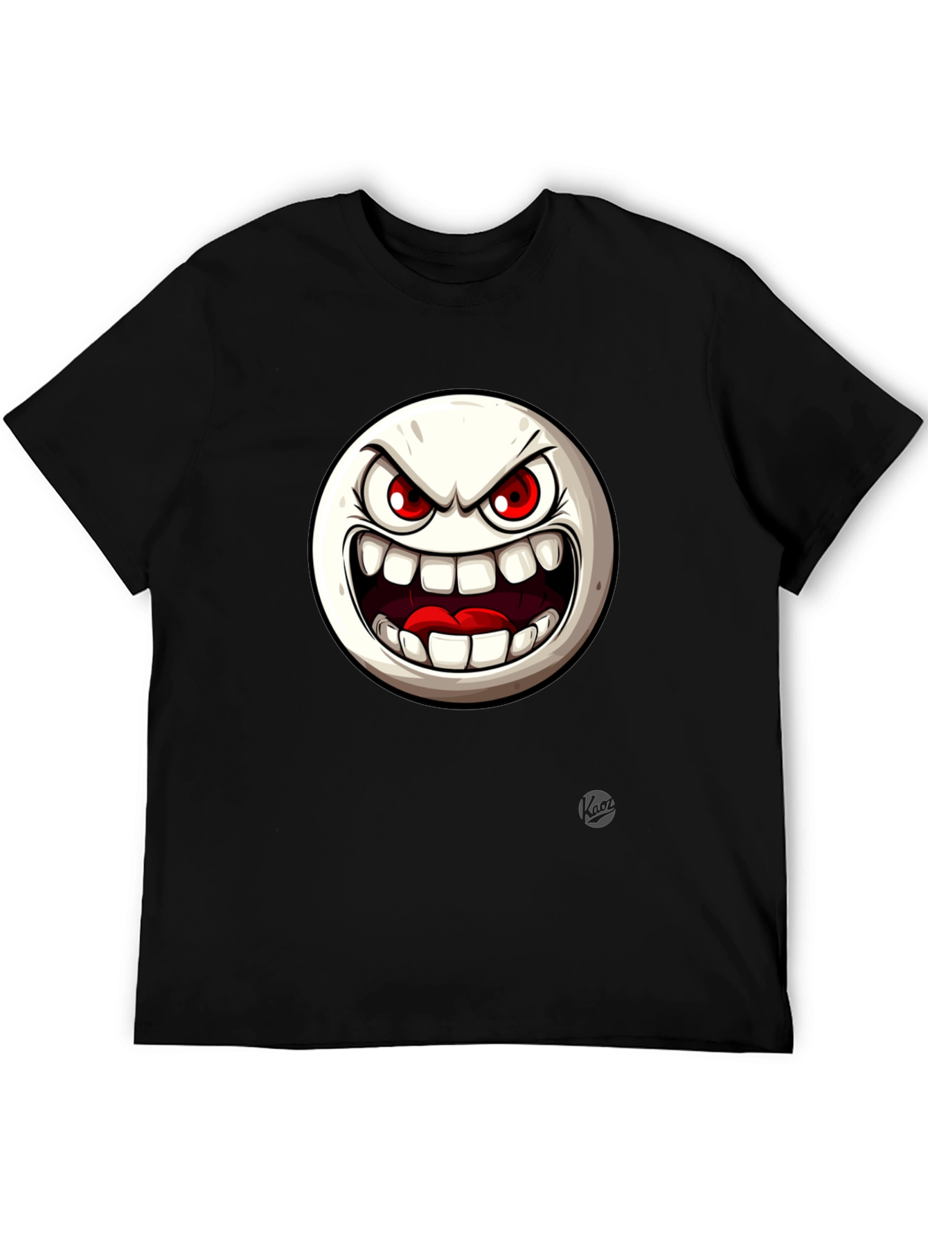 Angry Face Graphic Black T-Shirt