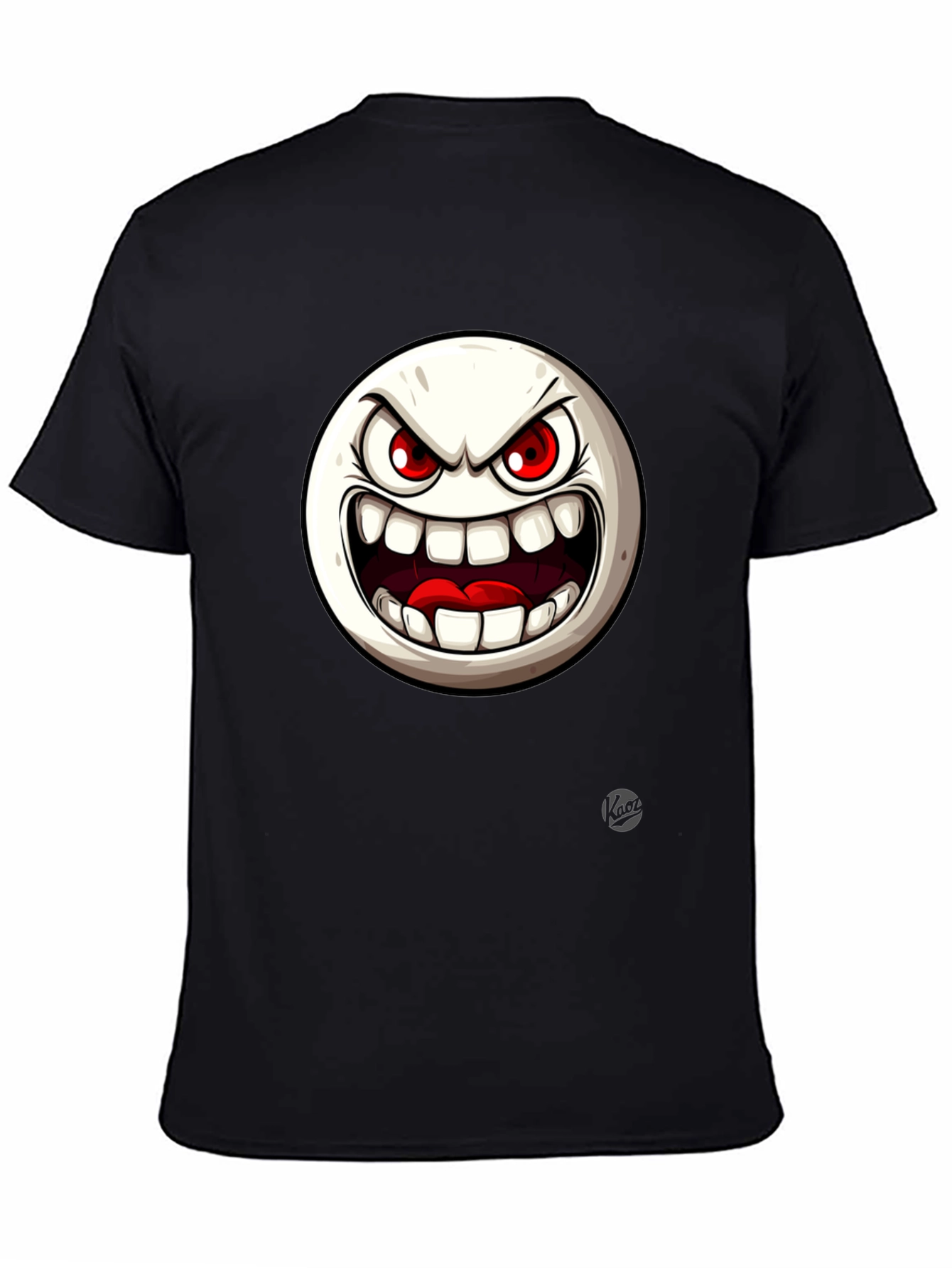 Angry Face Graphic Black T-Shirt