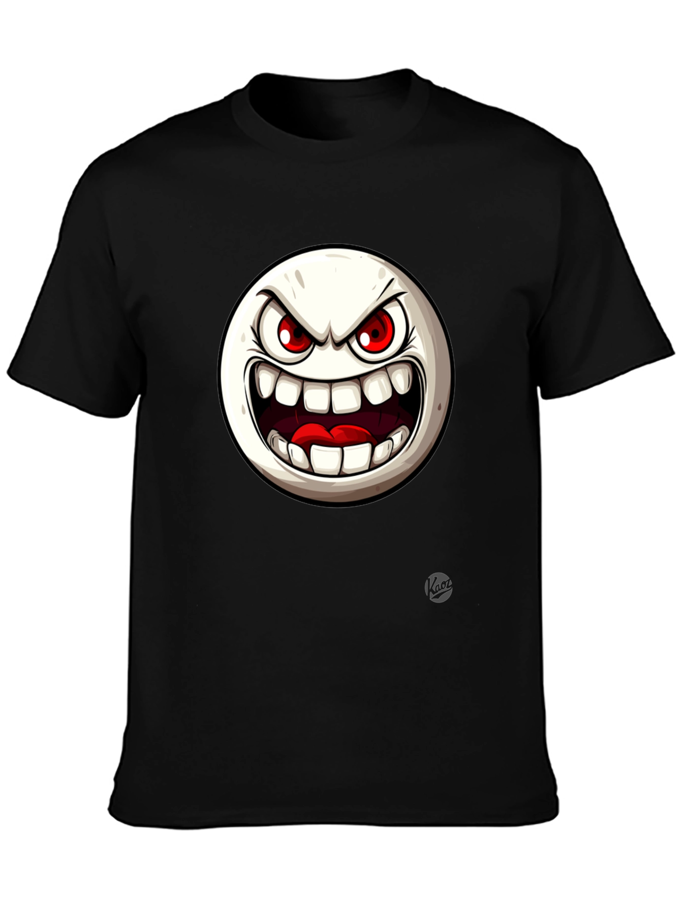 Angry Face Graphic Black T-Shirt