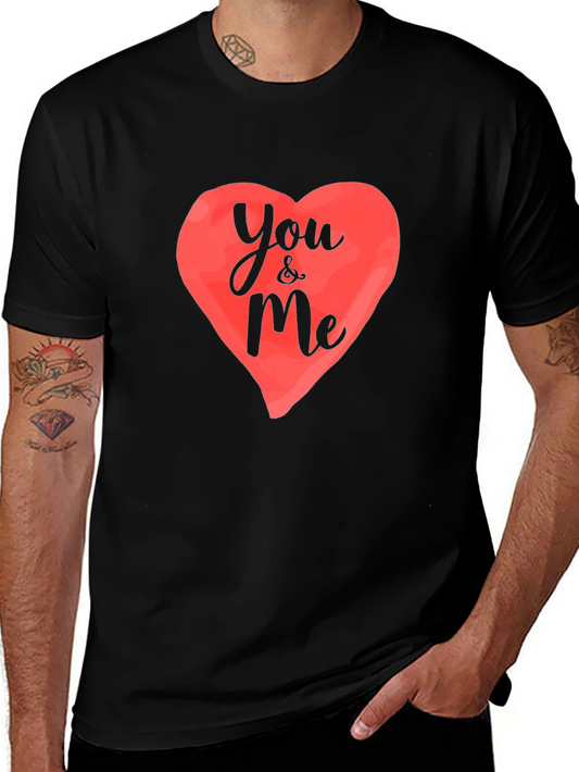 You & Me Heart Graphic Black T-Shirt