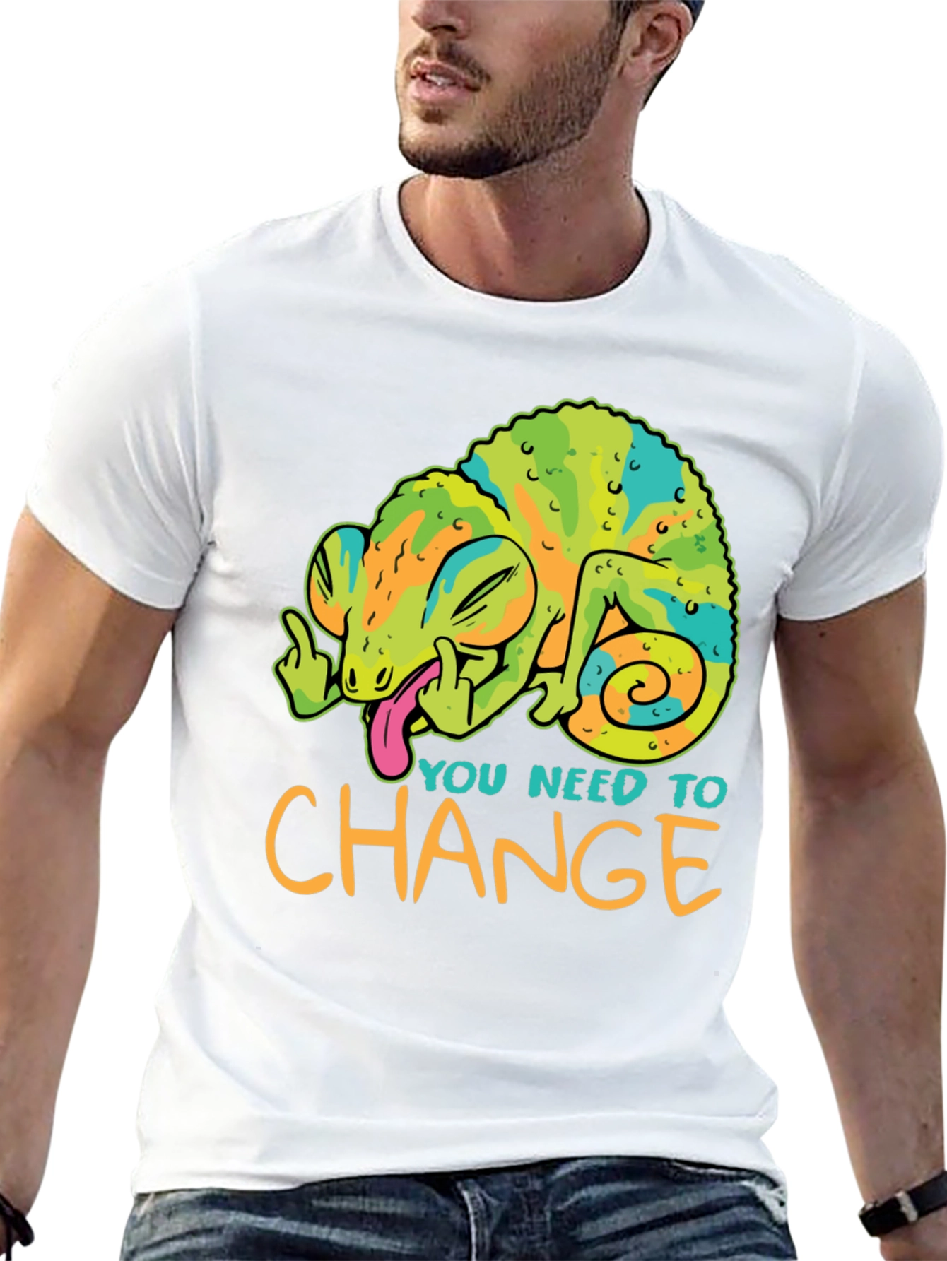 You Need To Change T-Shirt Chameleon Funny Offensive