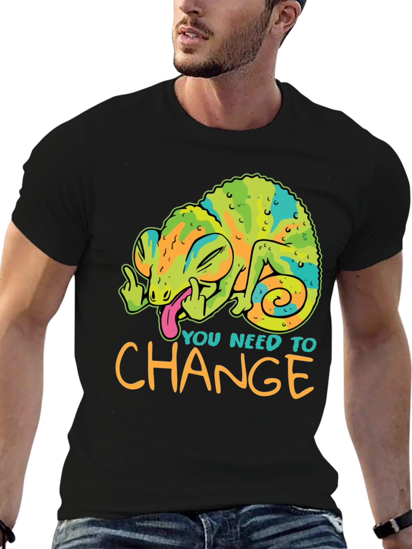 You Need To Change T-Shirt Chameleon Funny Offensive