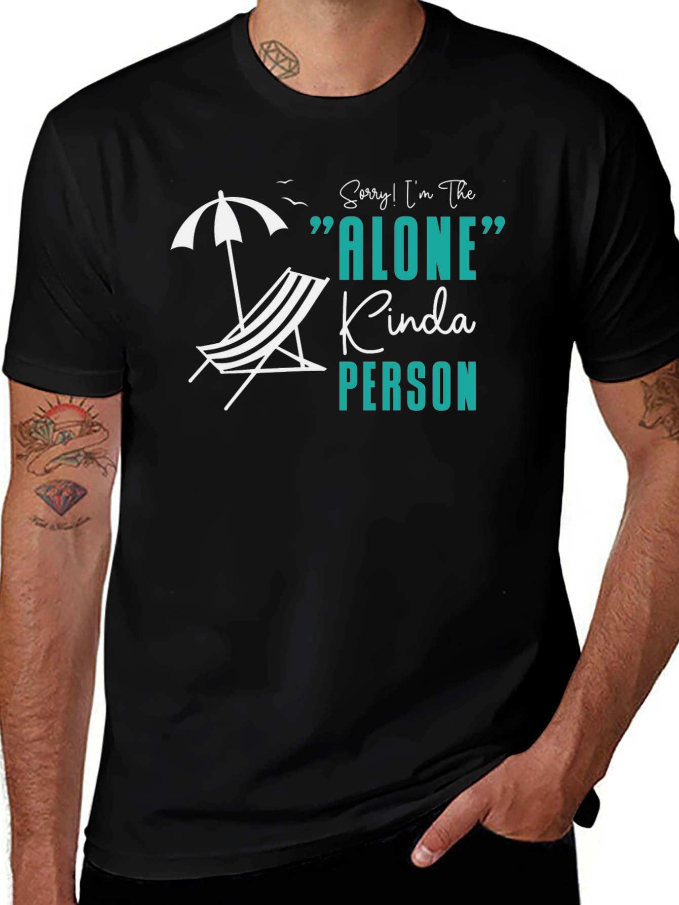 Alone Kinda Person Black T-Shirt