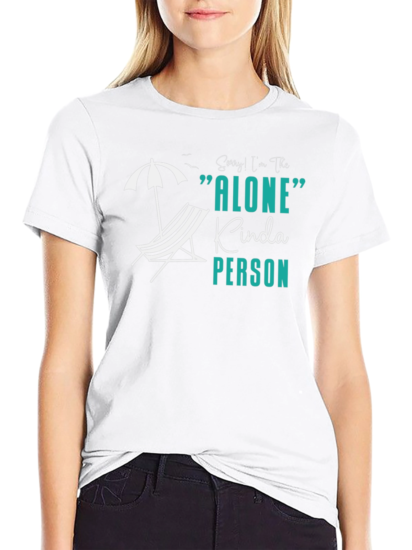 Alone Kinda Person Black T-Shirt