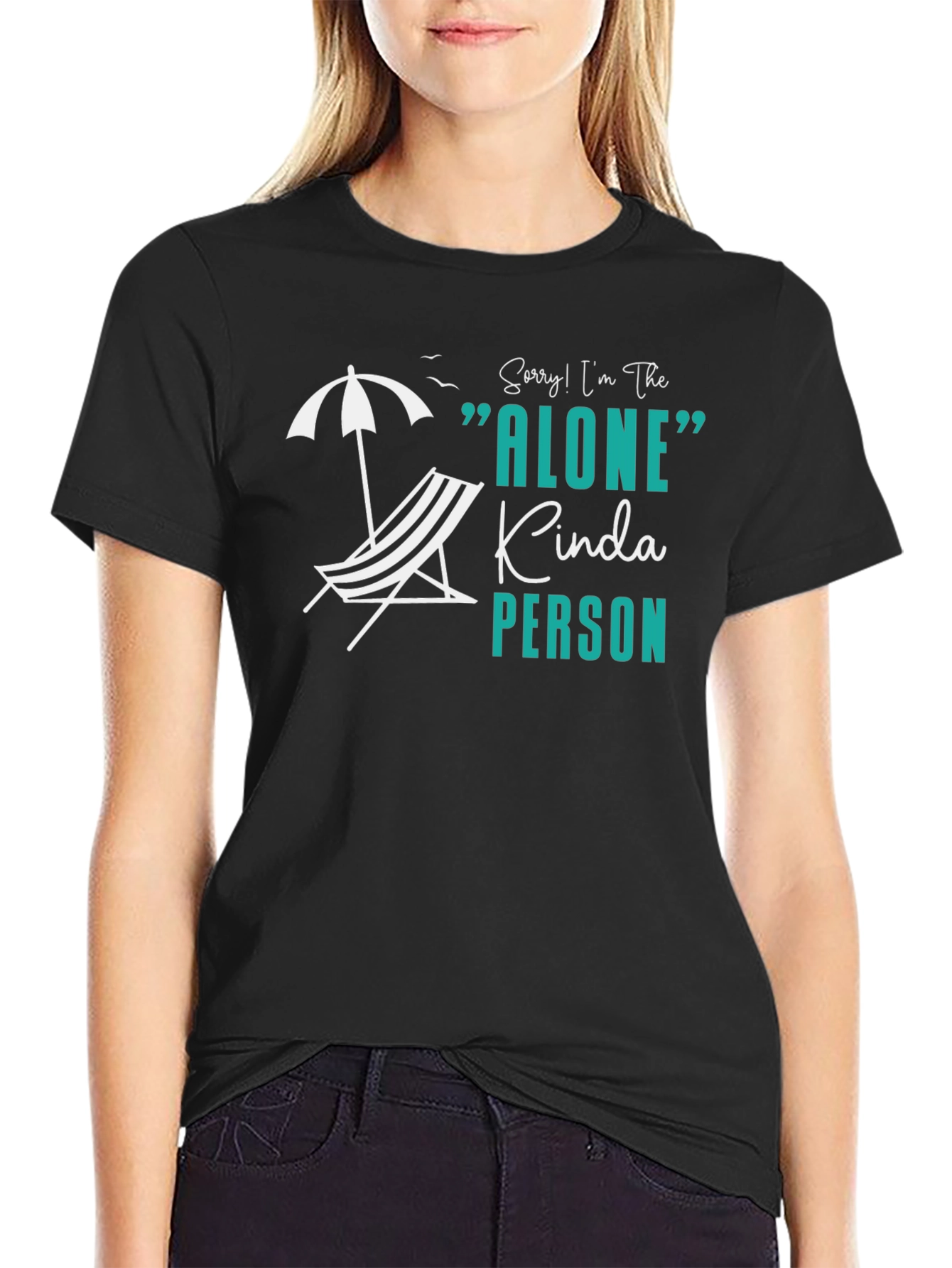 Alone Kinda Person Black T-Shirt