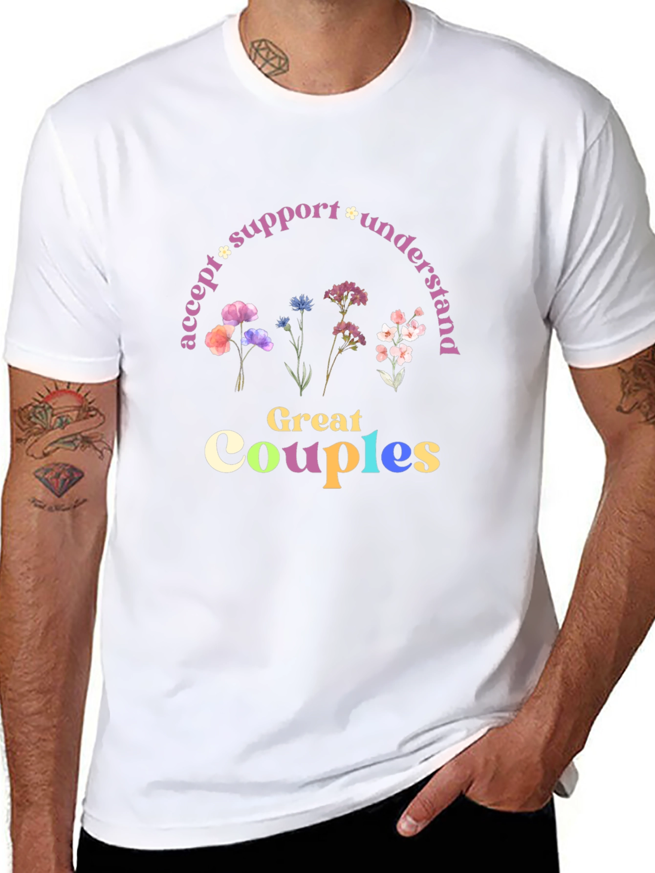 Accept Support Understand - Couples T-Shirt