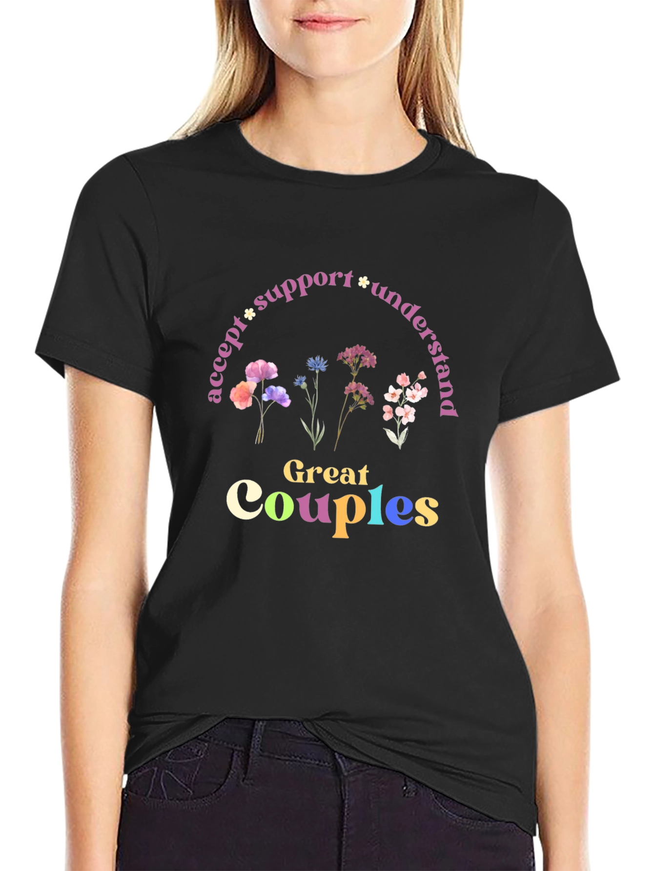 Accept Support Understand - Couples T-Shirt