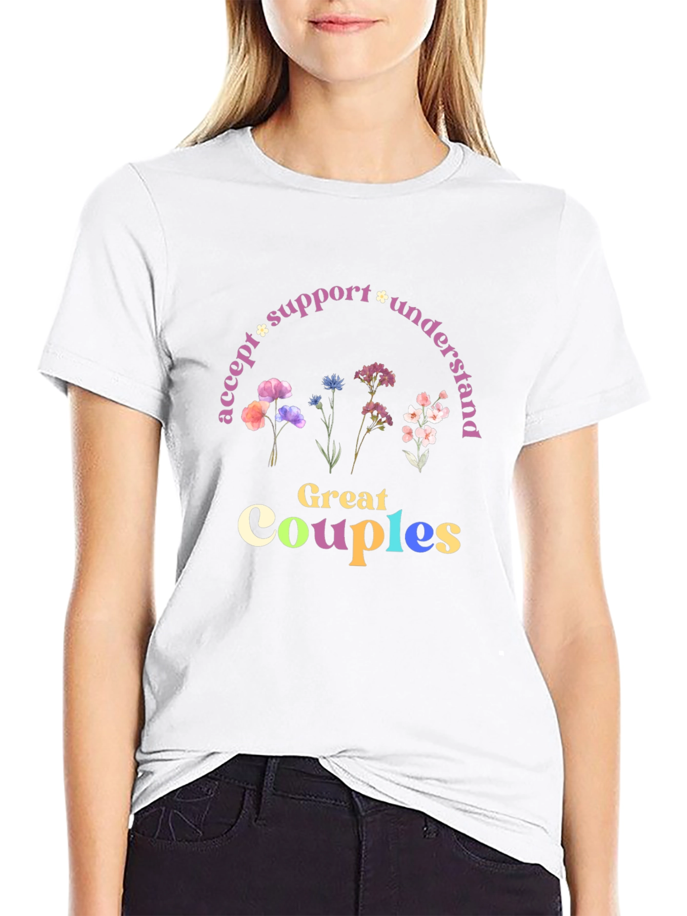 Accept Support Understand - Couples T-Shirt