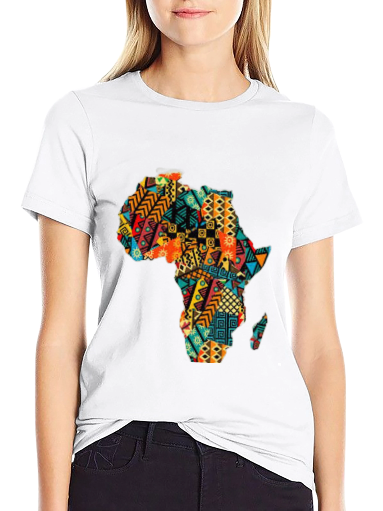 Africa Print Black T-Shirt