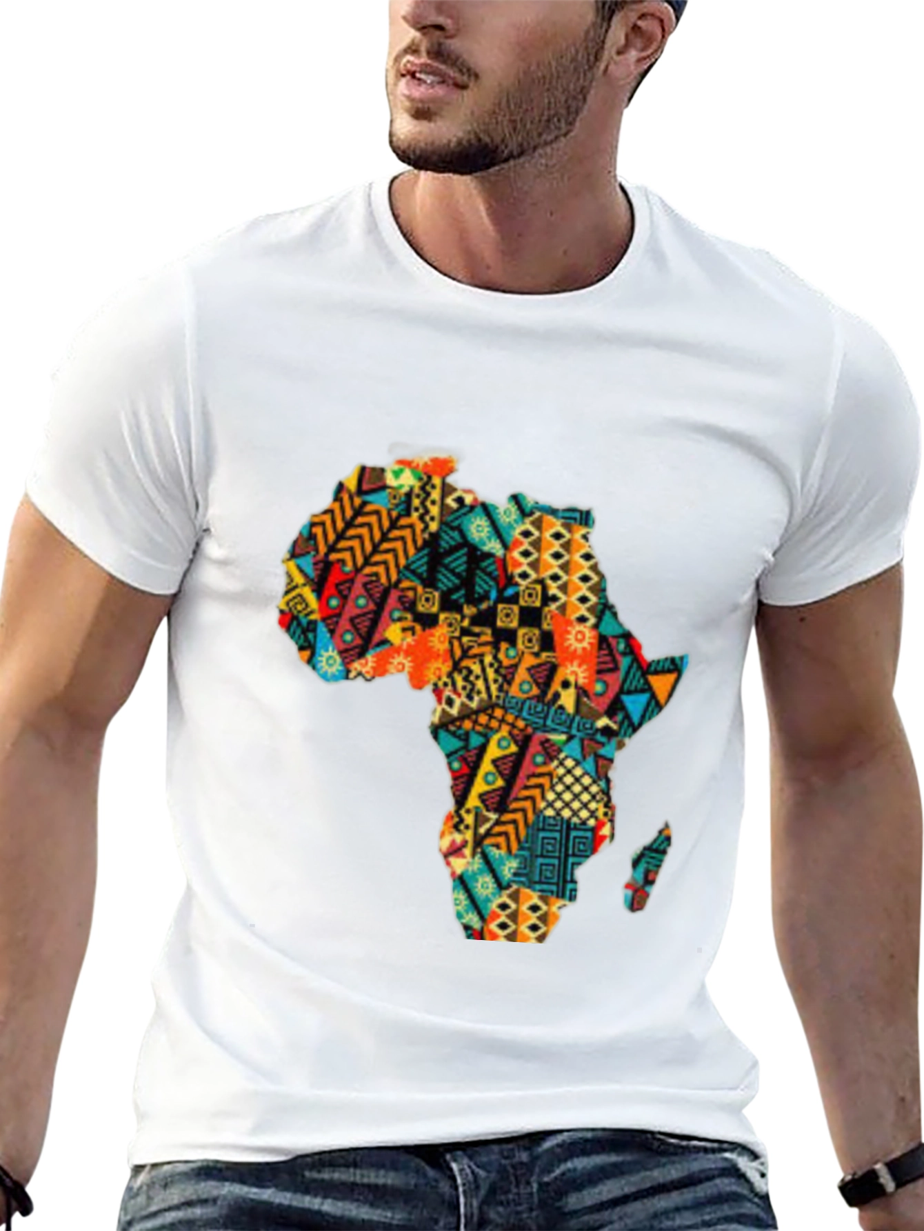 Africa Print Black T-Shirt