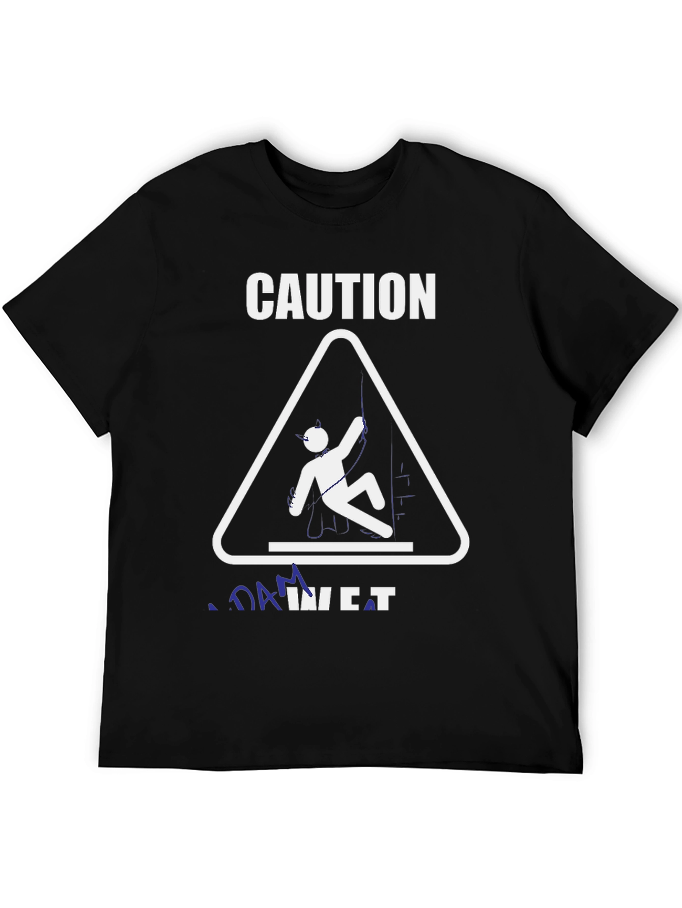 Caution Rock Climbing Black Graphic T-Shirt