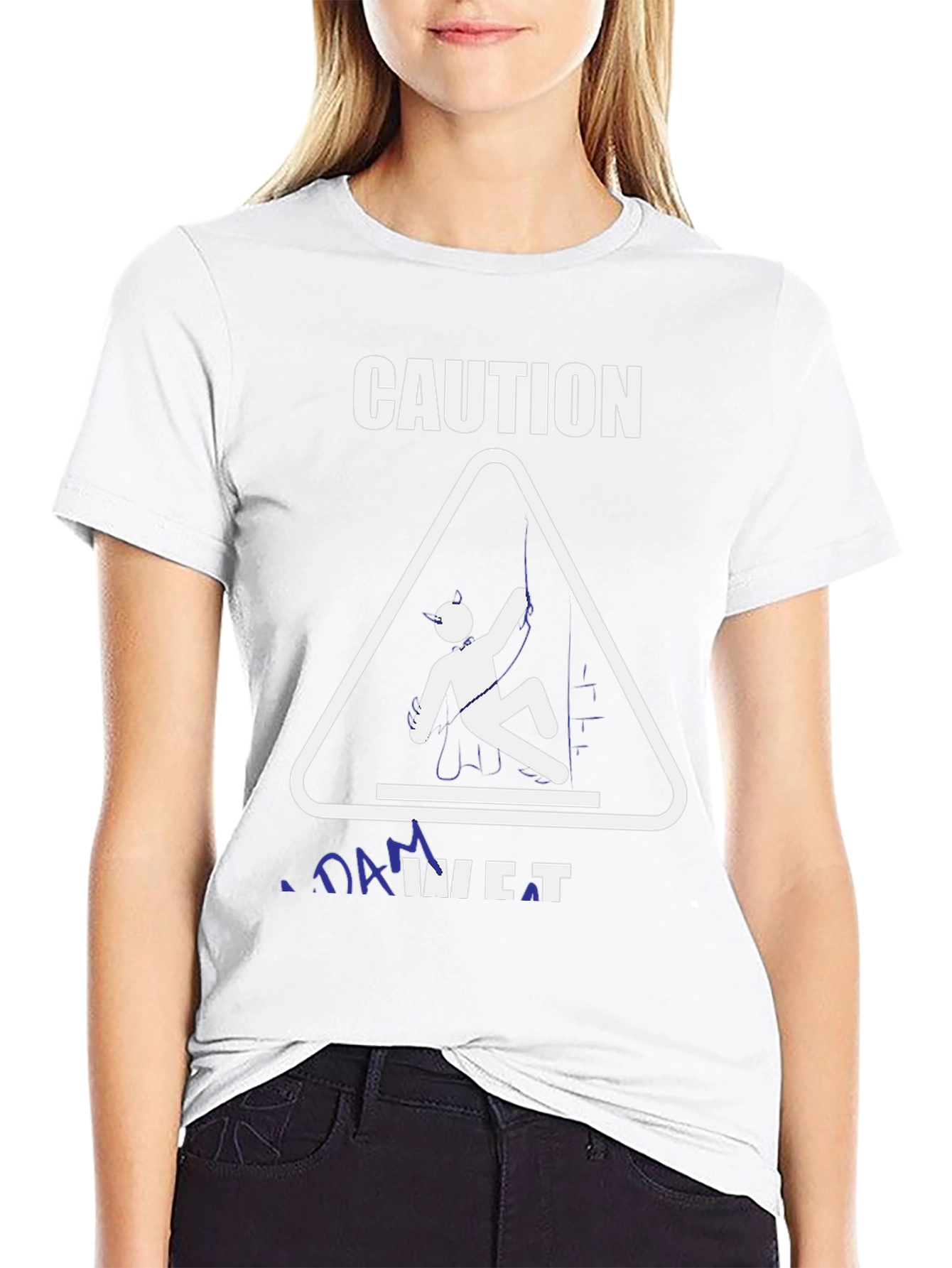 Caution Rock Climbing Black Graphic T-Shirt