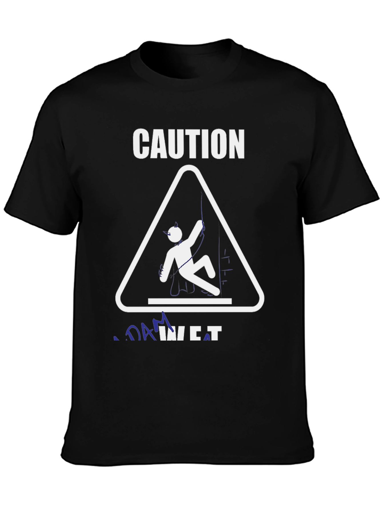 Caution Rock Climbing Black Graphic T-Shirt