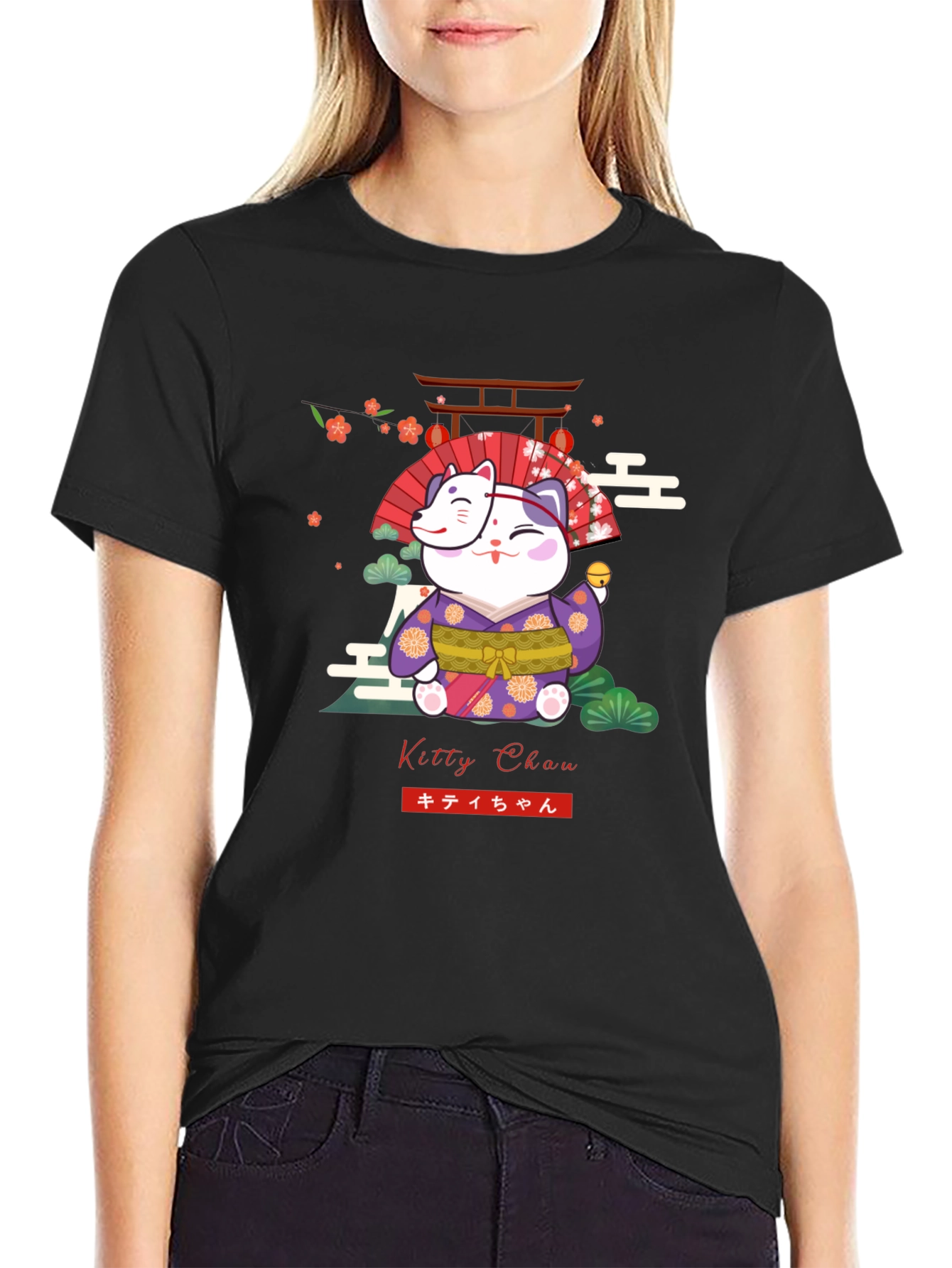 Kitty Chan T-Shirt - Maneki Neko Japanese Design