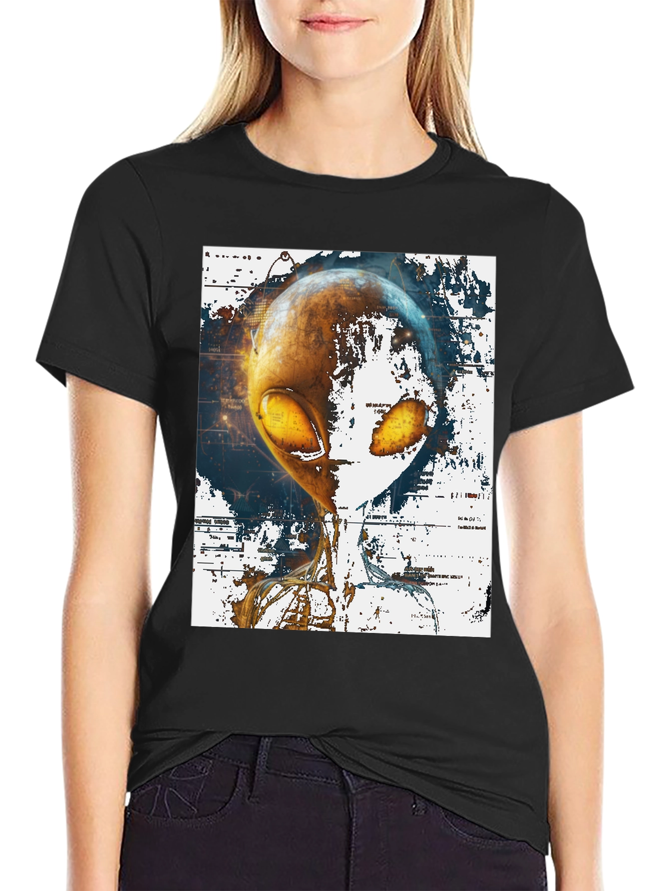 Alien Graphic Print T-Shirt - Sci-Fi Streetwear