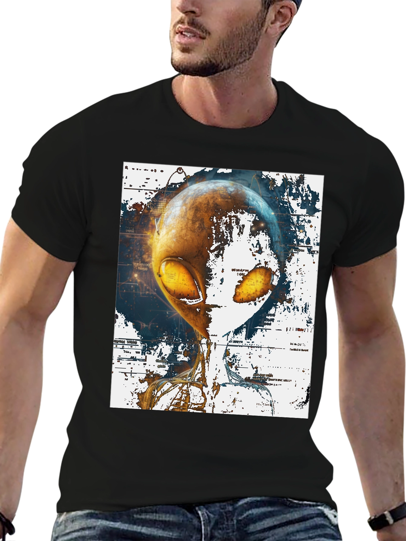 Alien Graphic Print T-Shirt - Sci-Fi Streetwear