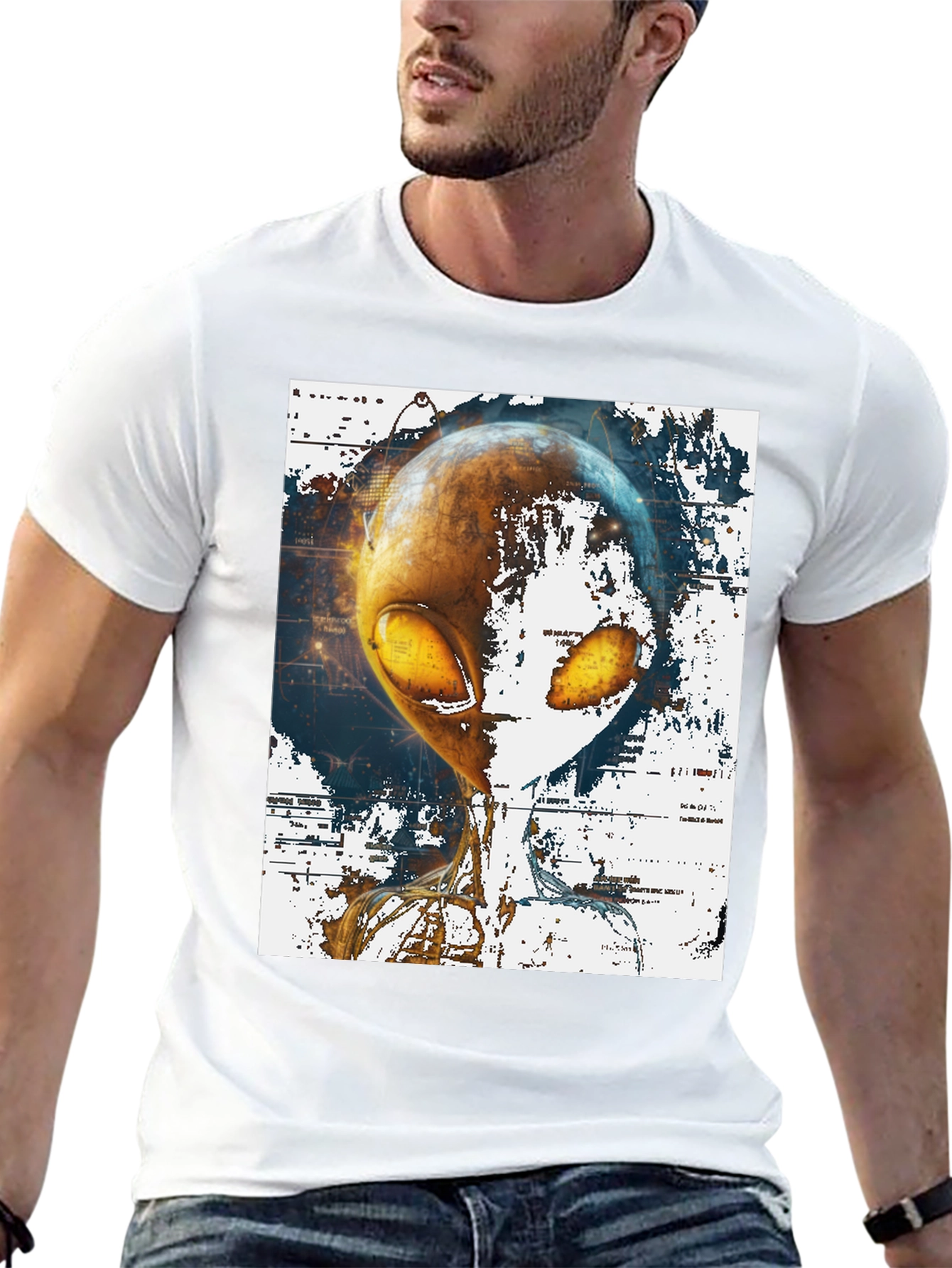 Alien Graphic Print T-Shirt - Sci-Fi Streetwear