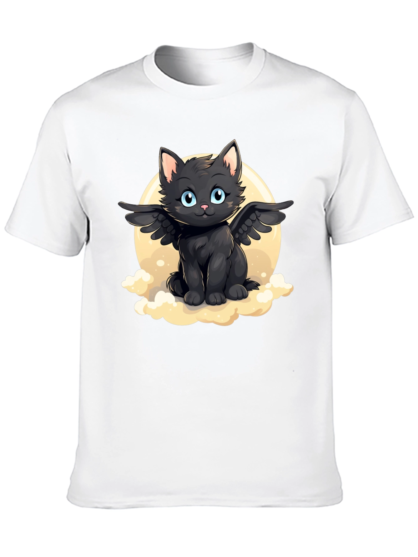 Whimsical Winged Black Cat T-Shirt