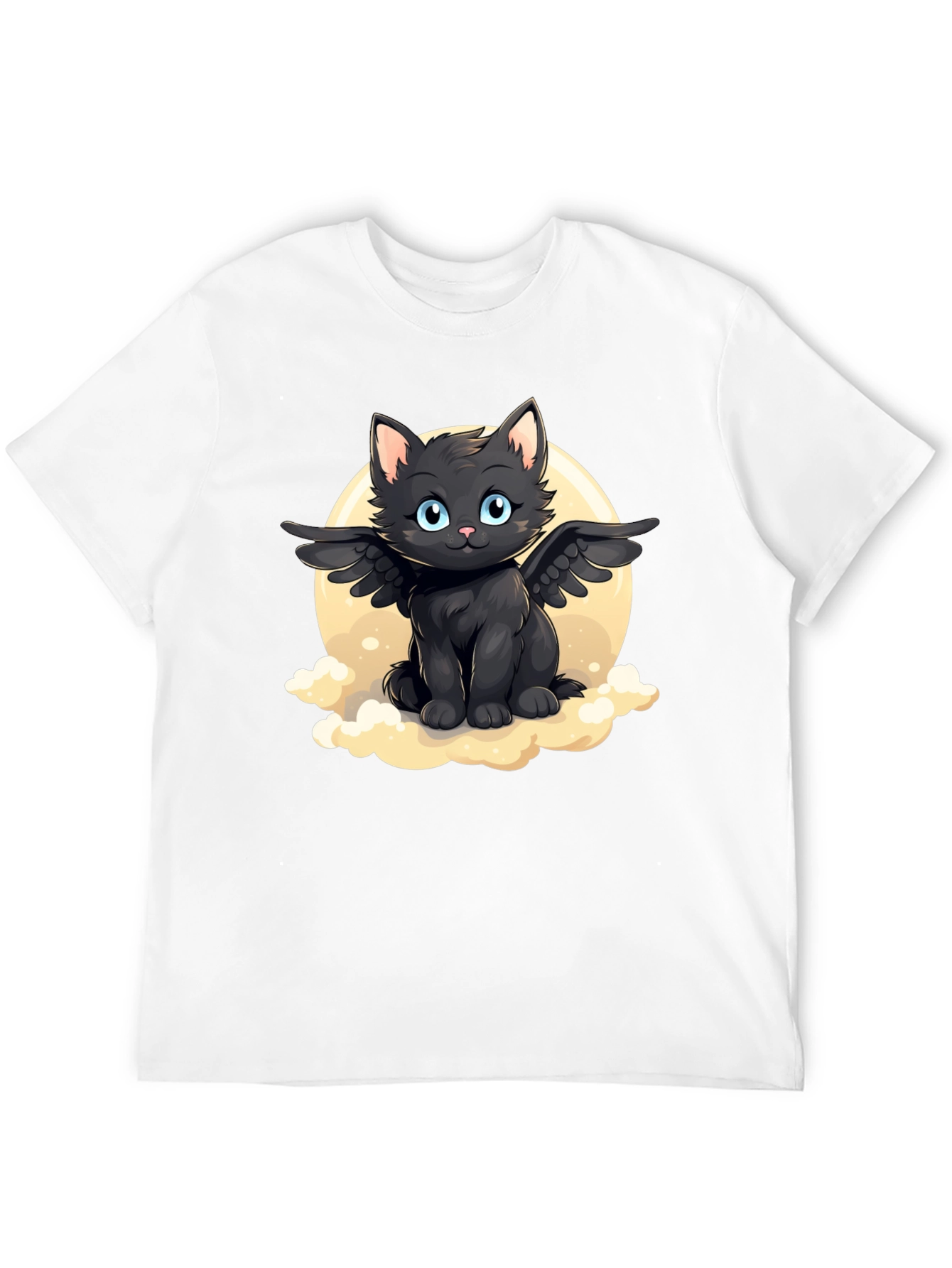 Whimsical Winged Black Cat T-Shirt