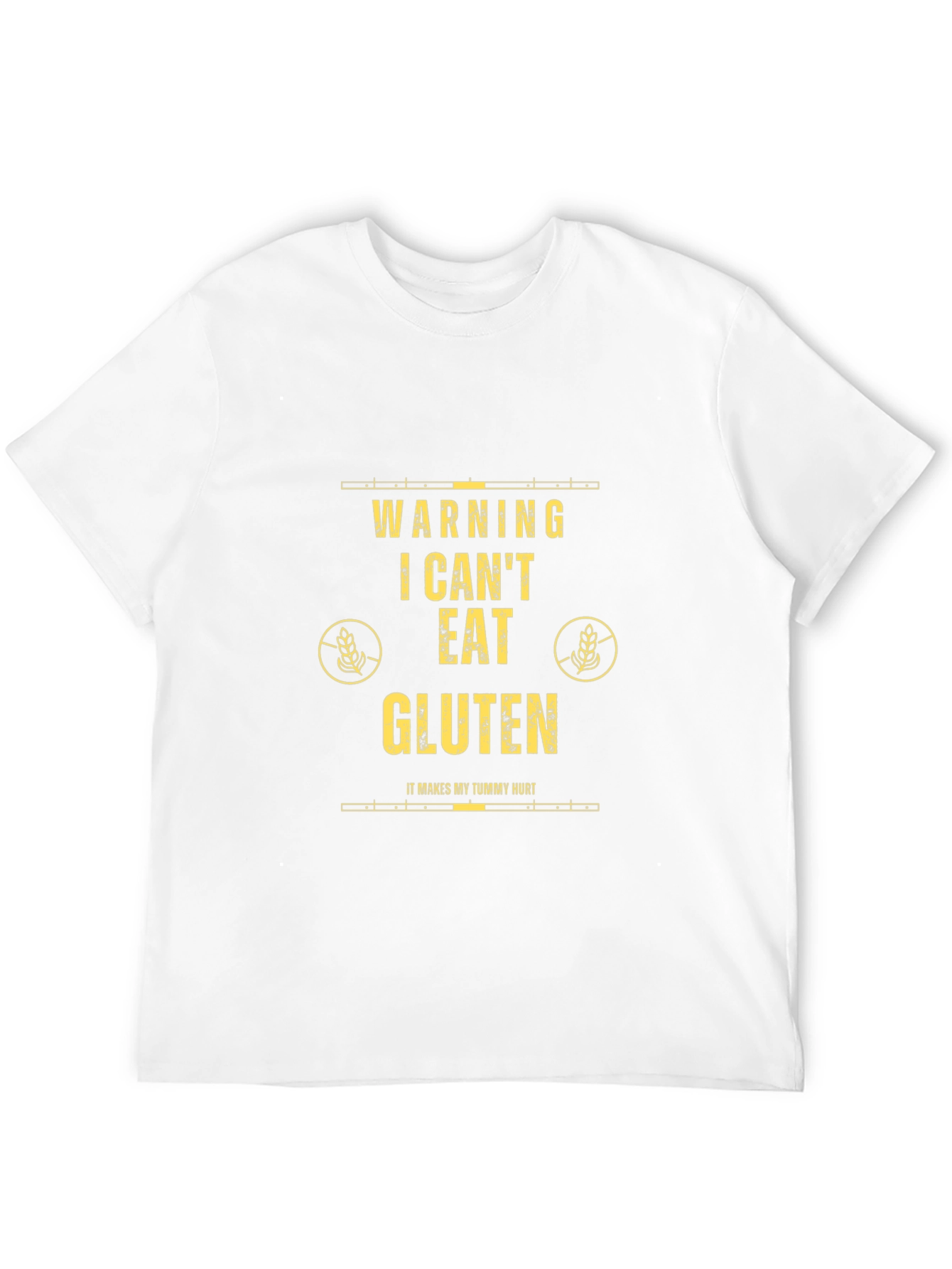 Warning: I Cant Eat Gluten Black T-Shirt