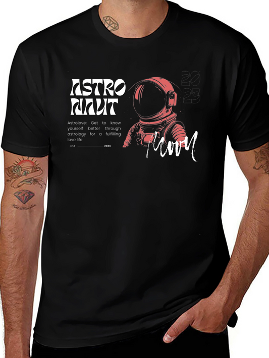 Astronaut Moon Graphic Tee - Black