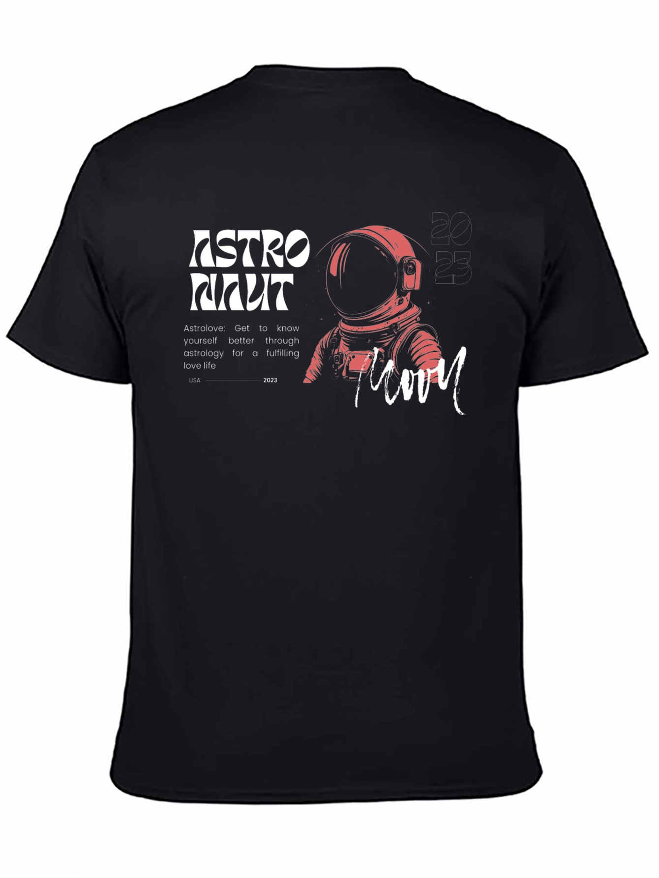 Astronaut Moon Graphic Tee - Black