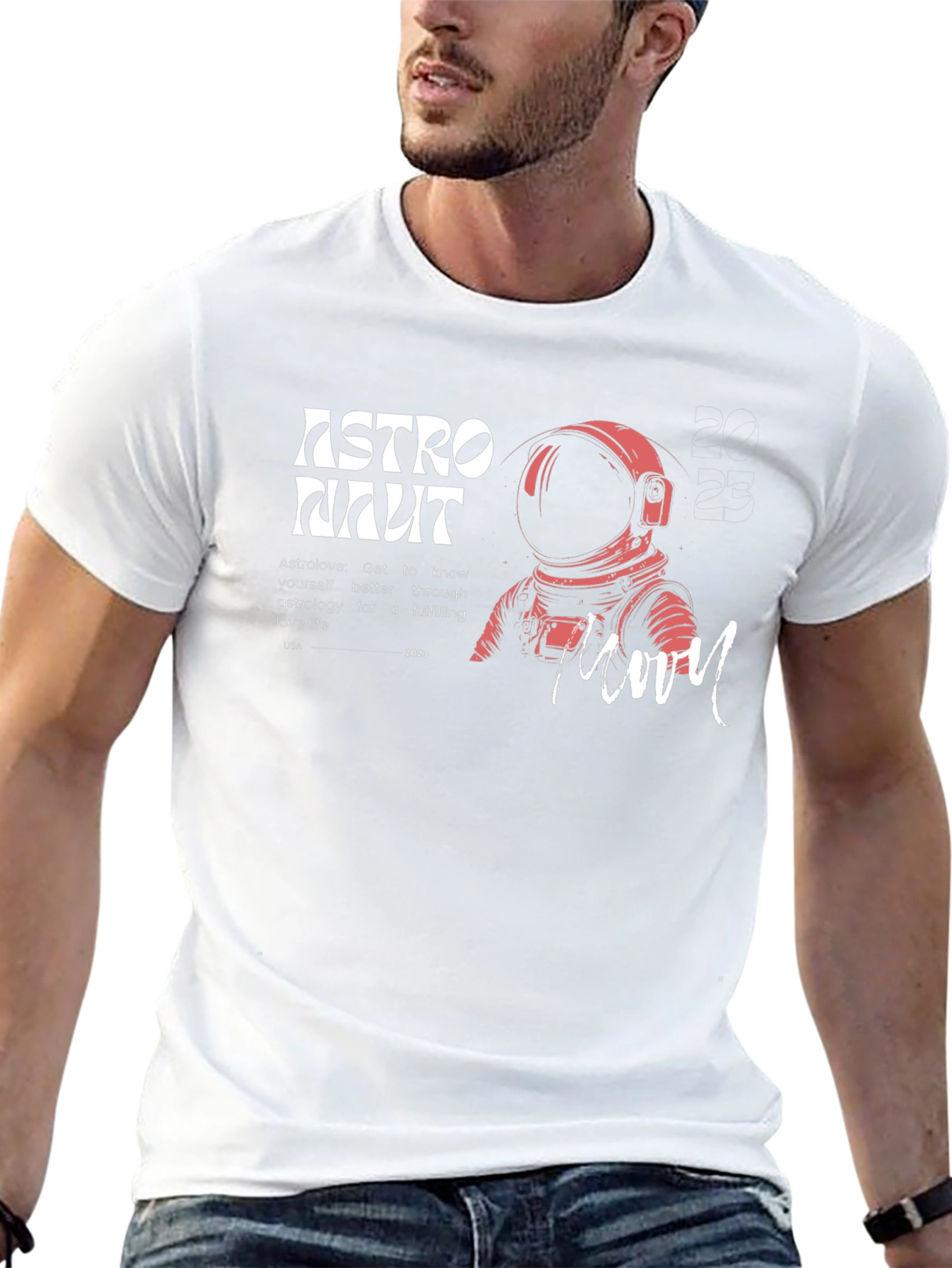 Astronaut Moon Graphic Tee - Black