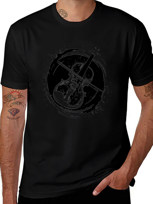 Violin Graphic Print Tee - Stylish Musicians T-Shirt