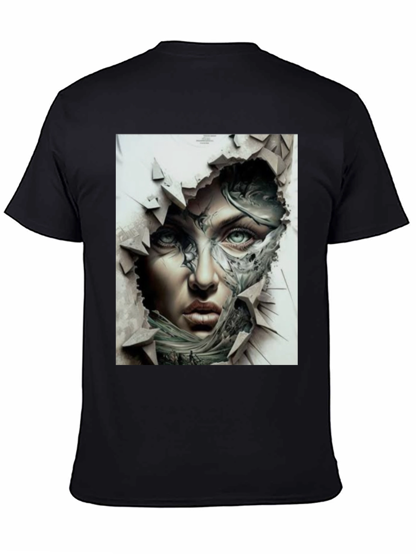 Artistic Woman Graphic Black T-Shirt