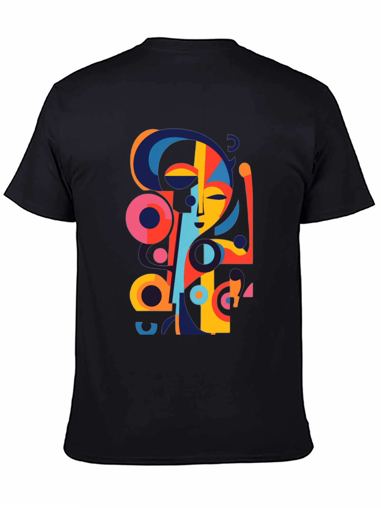 Abstract Face Graphic Black Tee