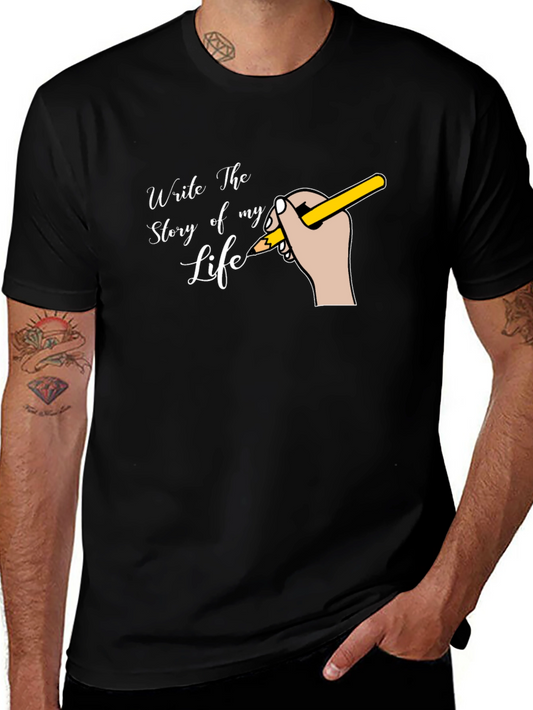Write Your Story Graphic Tee - Black Cotton T-Shirt