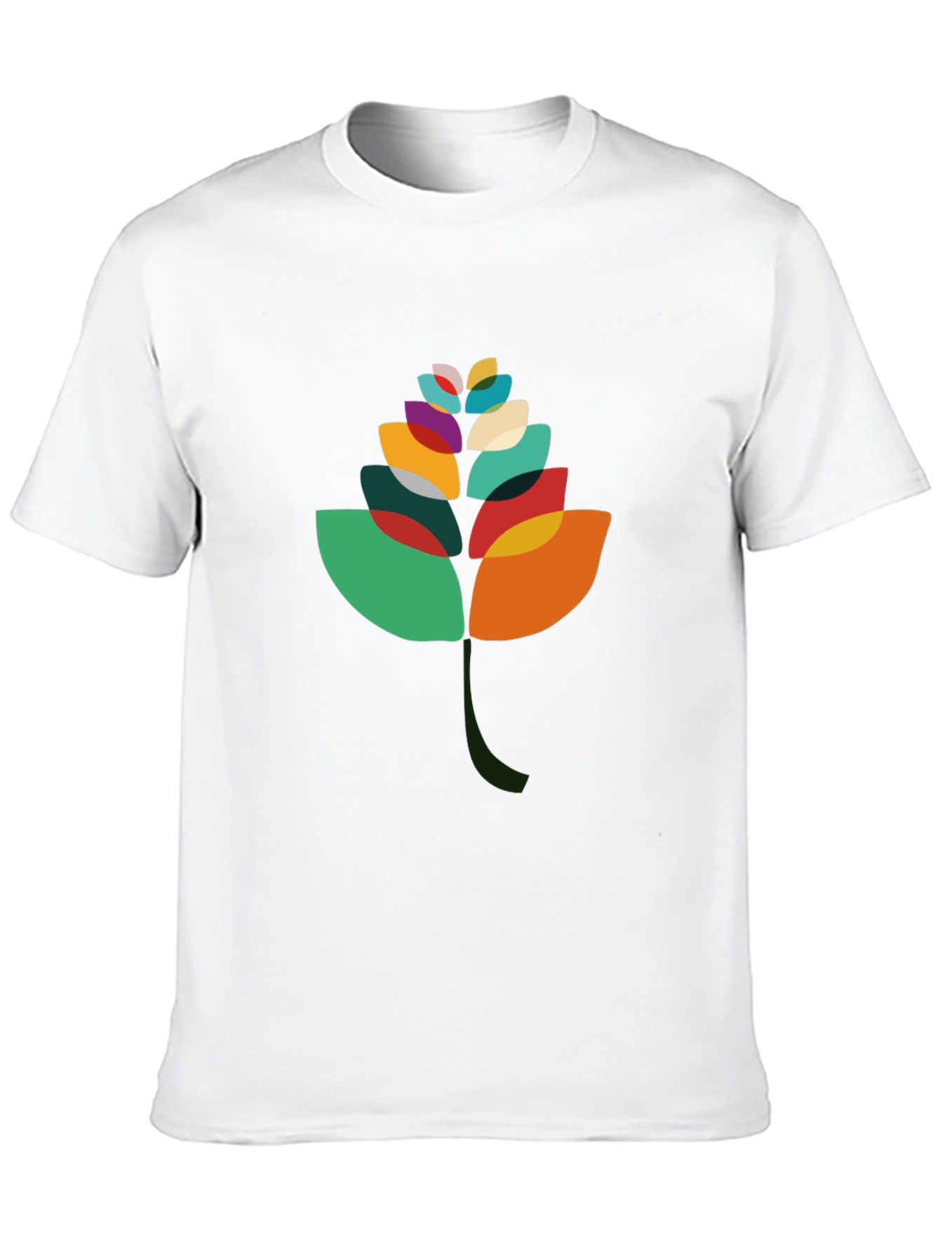 Abstract Leaf Graphic Black T-Shirt