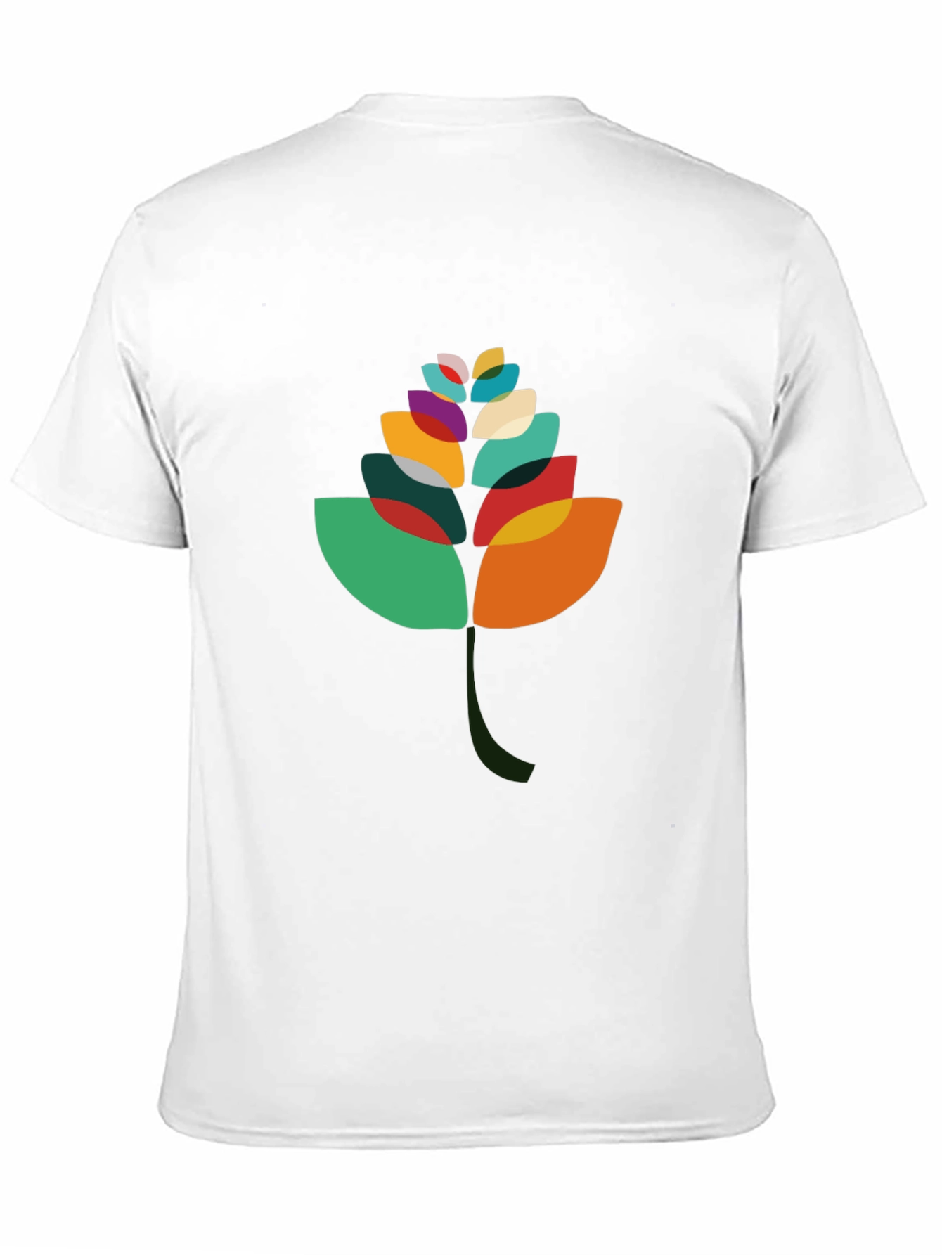 Abstract Leaf Graphic Black T-Shirt