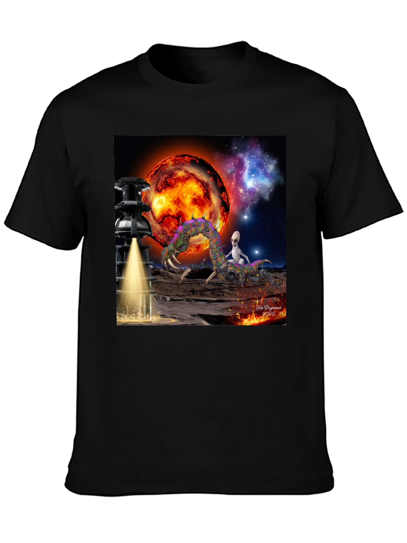 Alien Landing T-Shirt: Sci-Fi Design