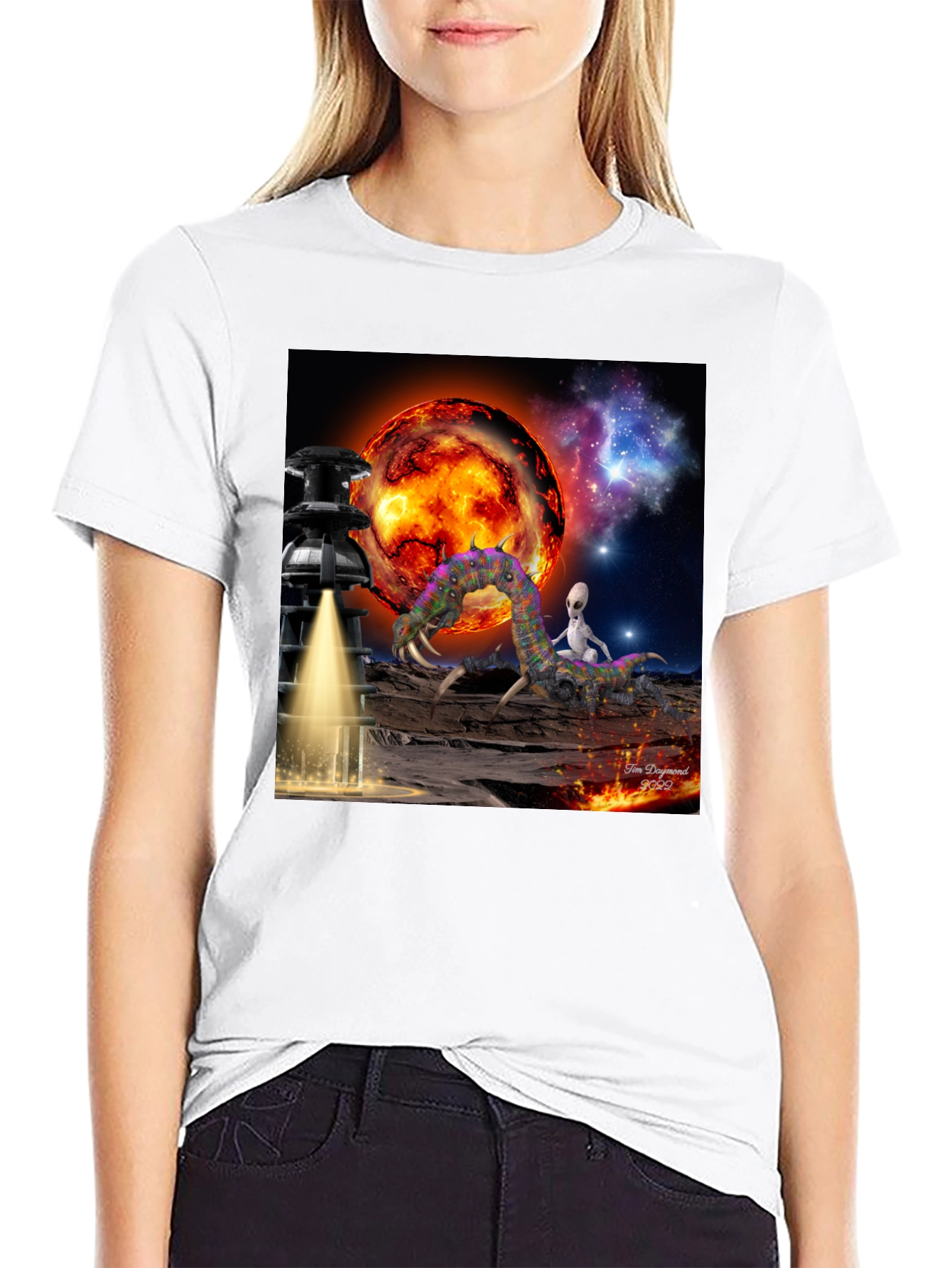 Alien Landing T-Shirt: Sci-Fi Design