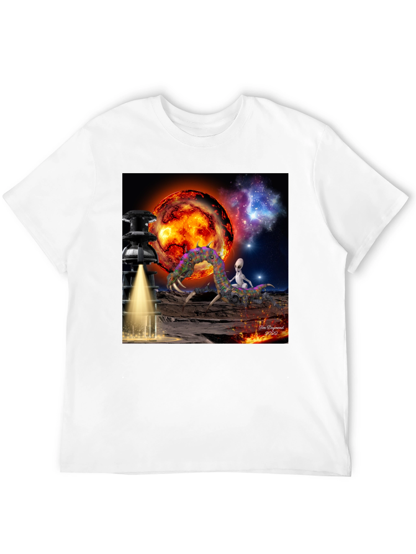 Alien Landing T-Shirt: Sci-Fi Design