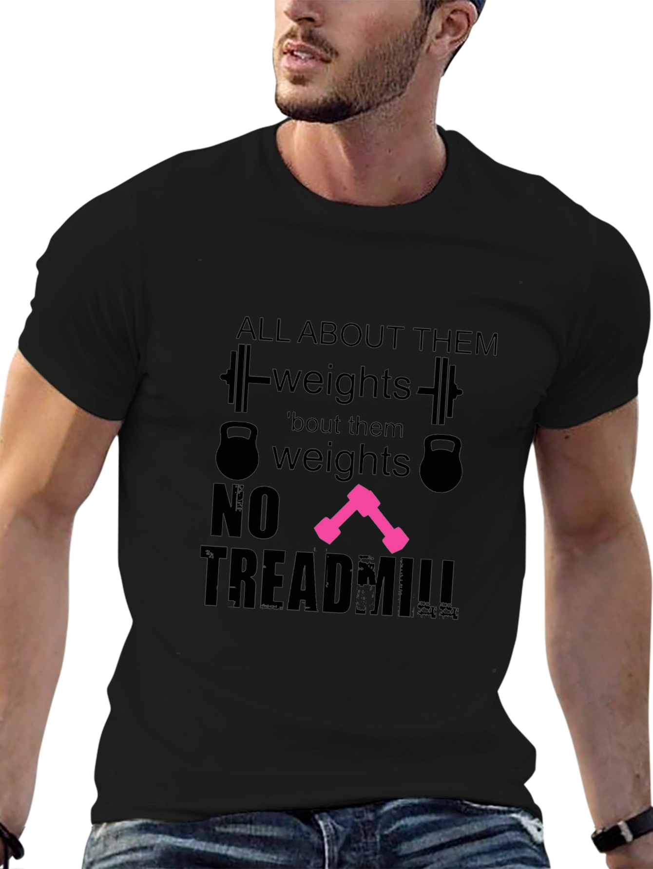 All About Weights Black T-Shirt